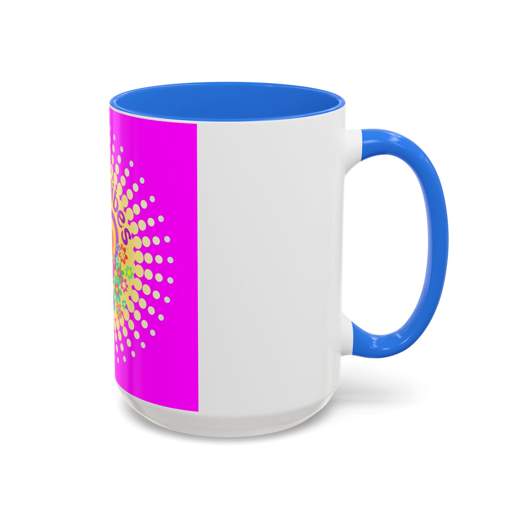Good Vibes Peace Heart Floral Mug | Colorful 11oz 15oz Ceramic