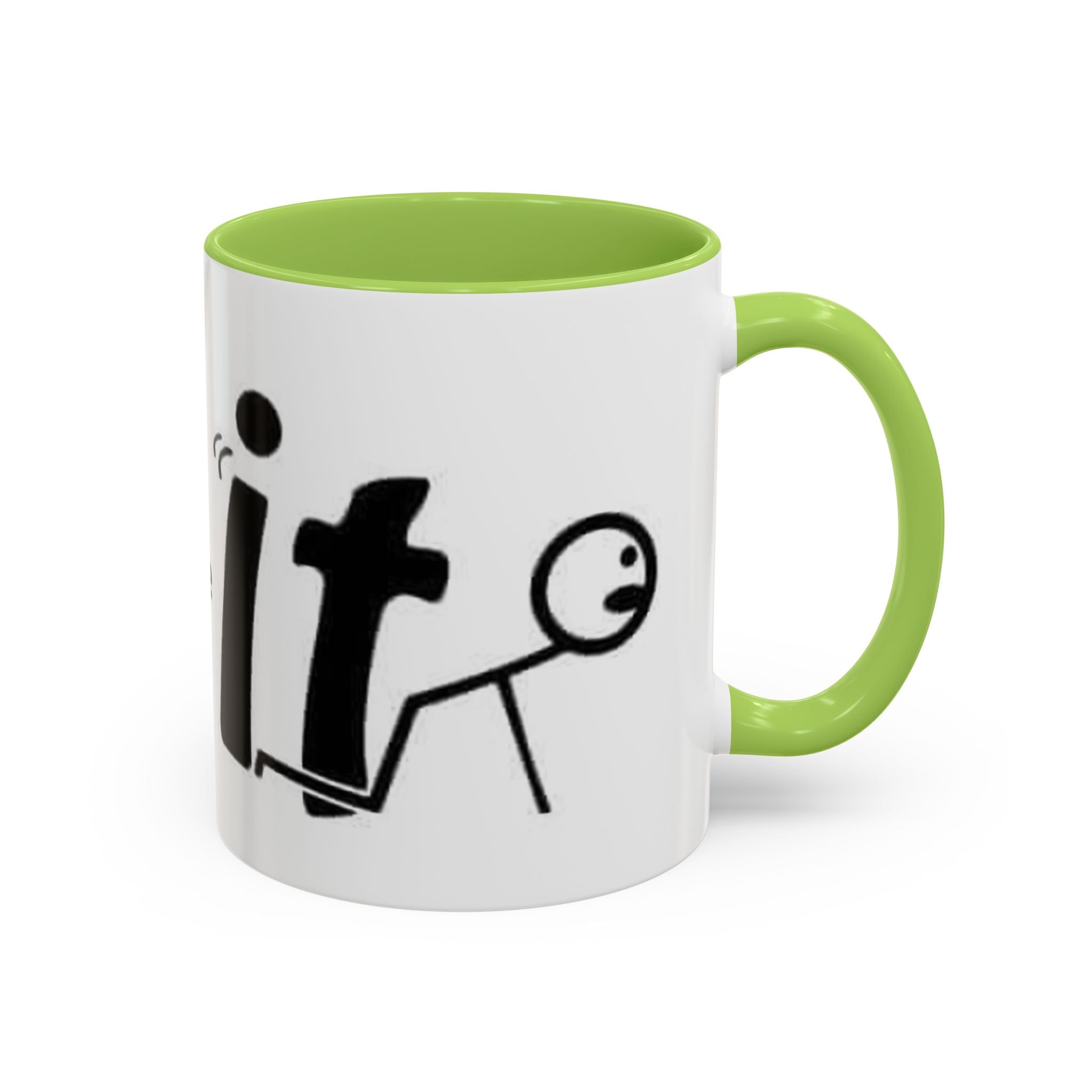 Sit Before It Mug | Funny Stick Figure Coffee Cup, Morning Routine Accent Mug