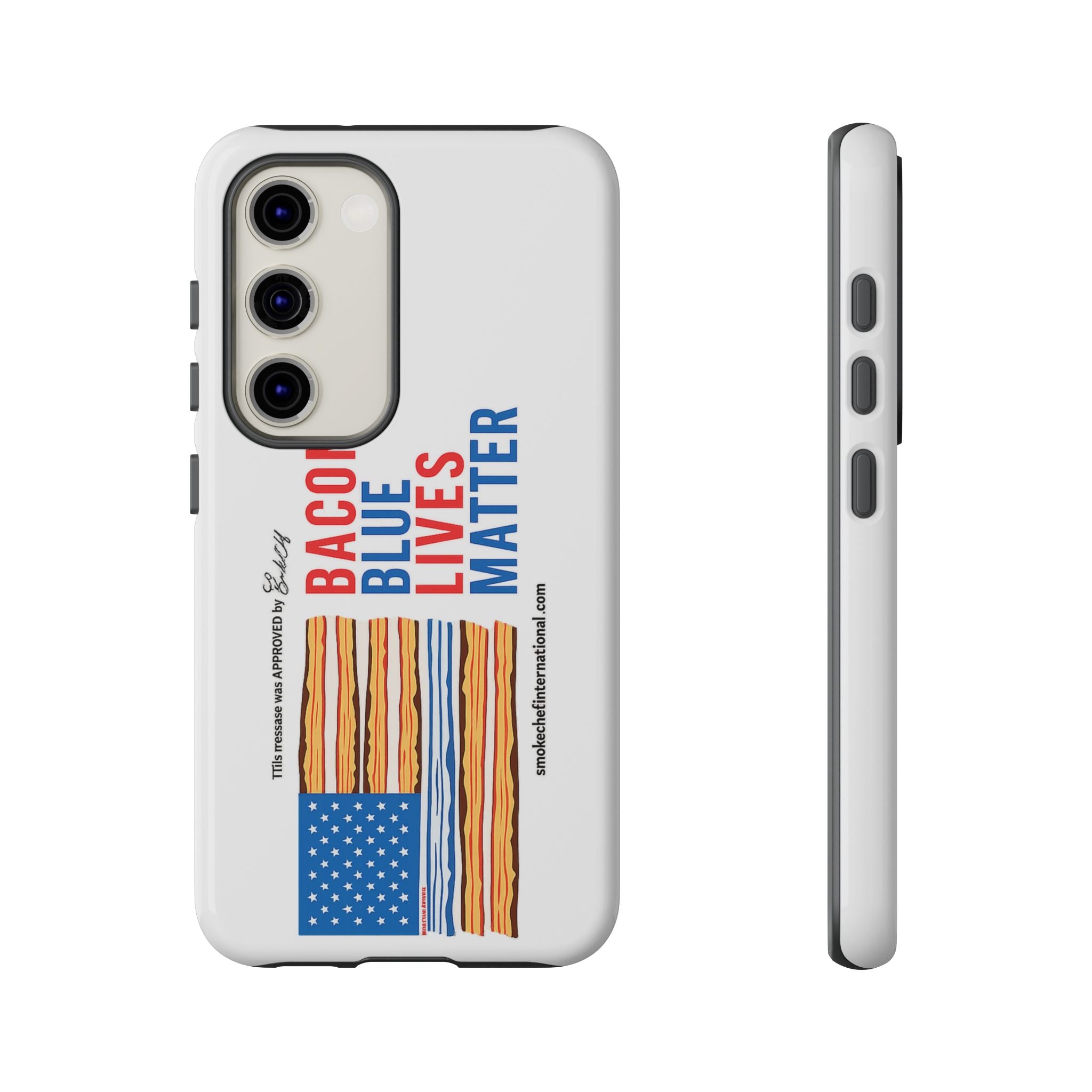 Bacon Blue Lives Matter Phone Case | Patriotic Flag Bacon Illustration