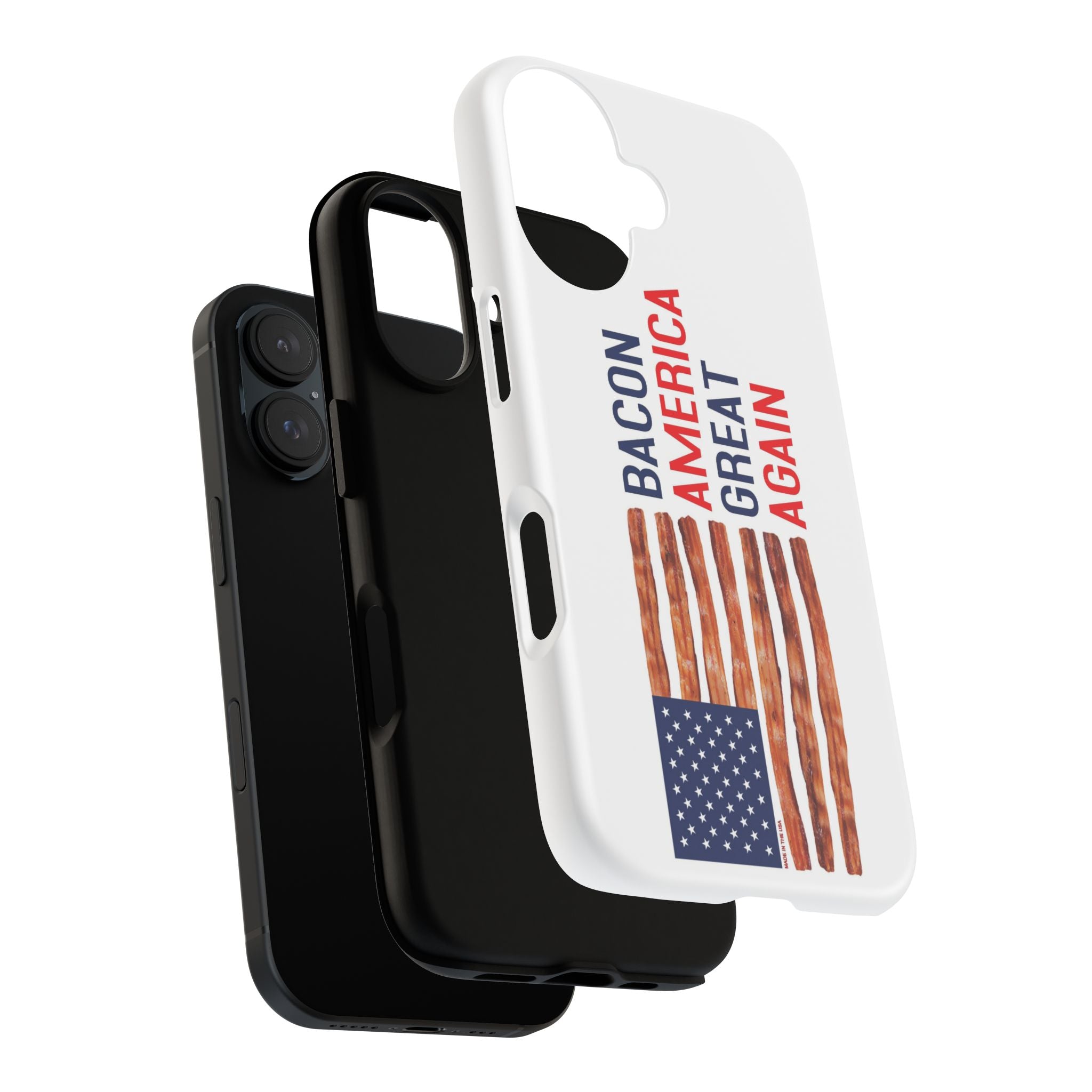 Bacon American Great Again phone case | patriotic bacon flag iPhone case