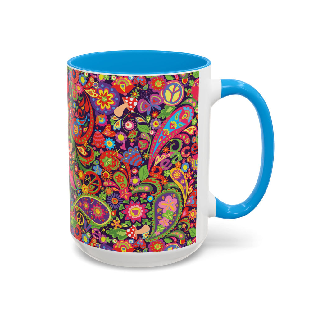 Psychedelic Paisley Peace Mug | Colorful 11oz or 15oz Ceramic