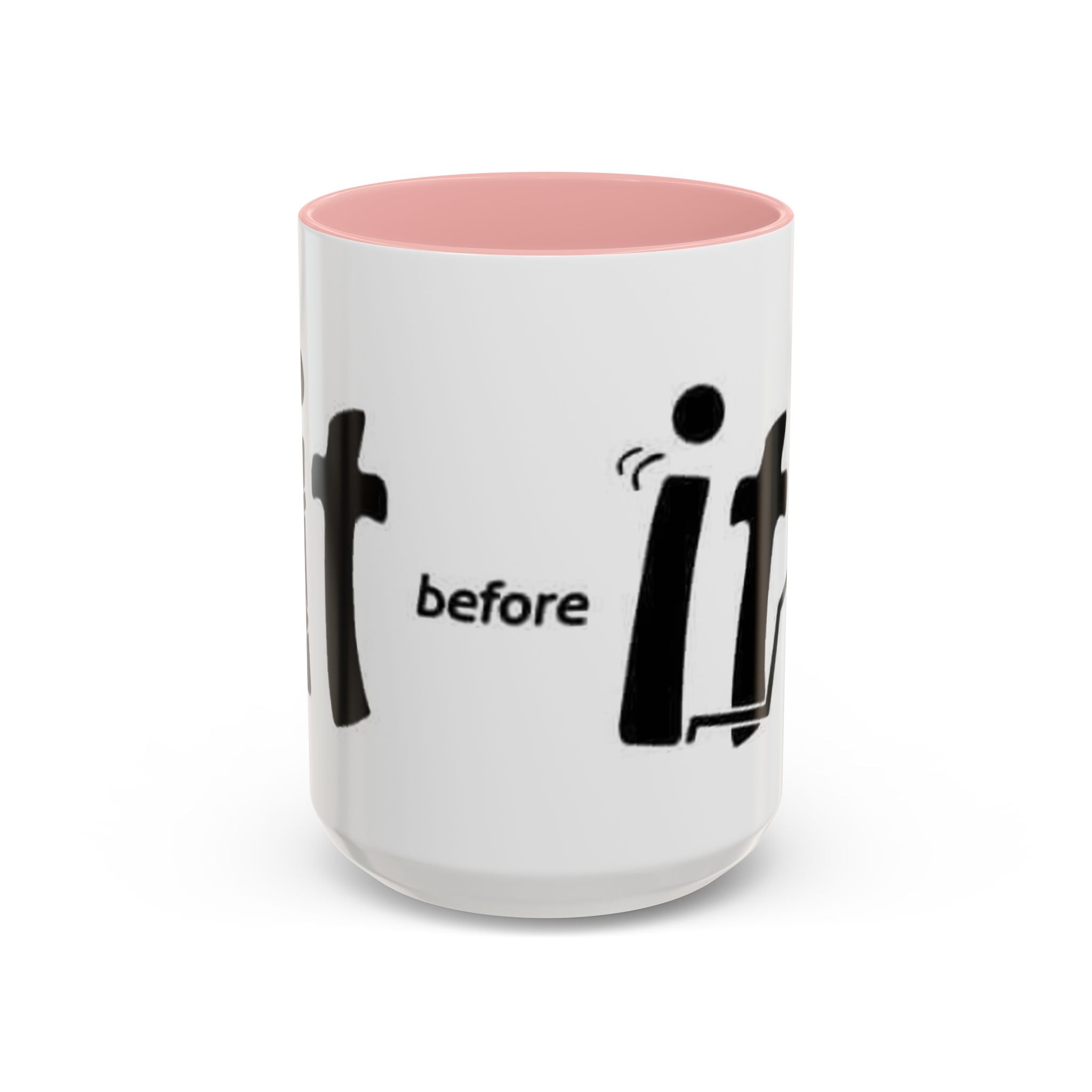 Sit Before It Mug | Funny Stick Figure Coffee Cup, Morning Routine Accent Mug