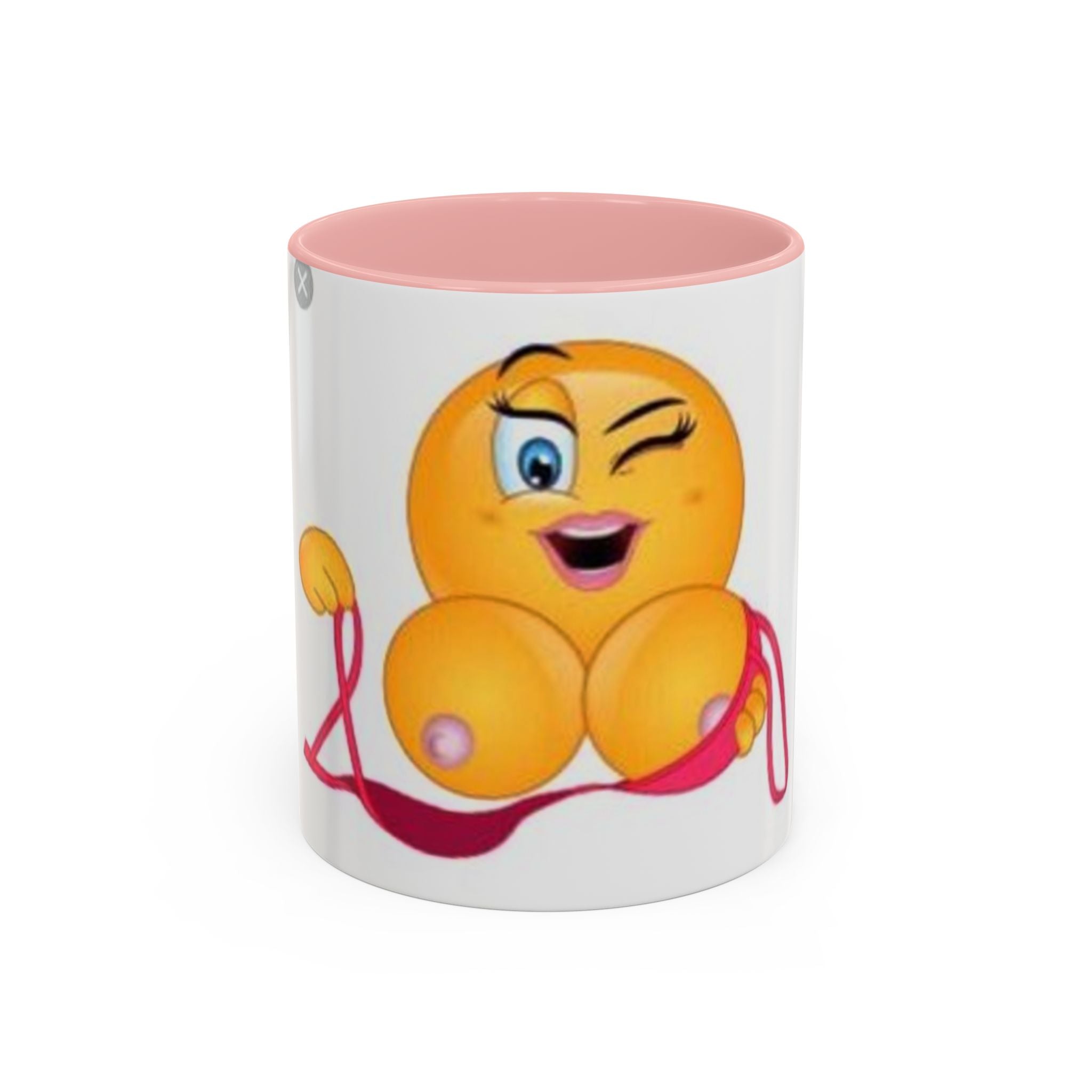 Winking Boob Emoji Mug Accent Coffee Mug | 11oz 15oz