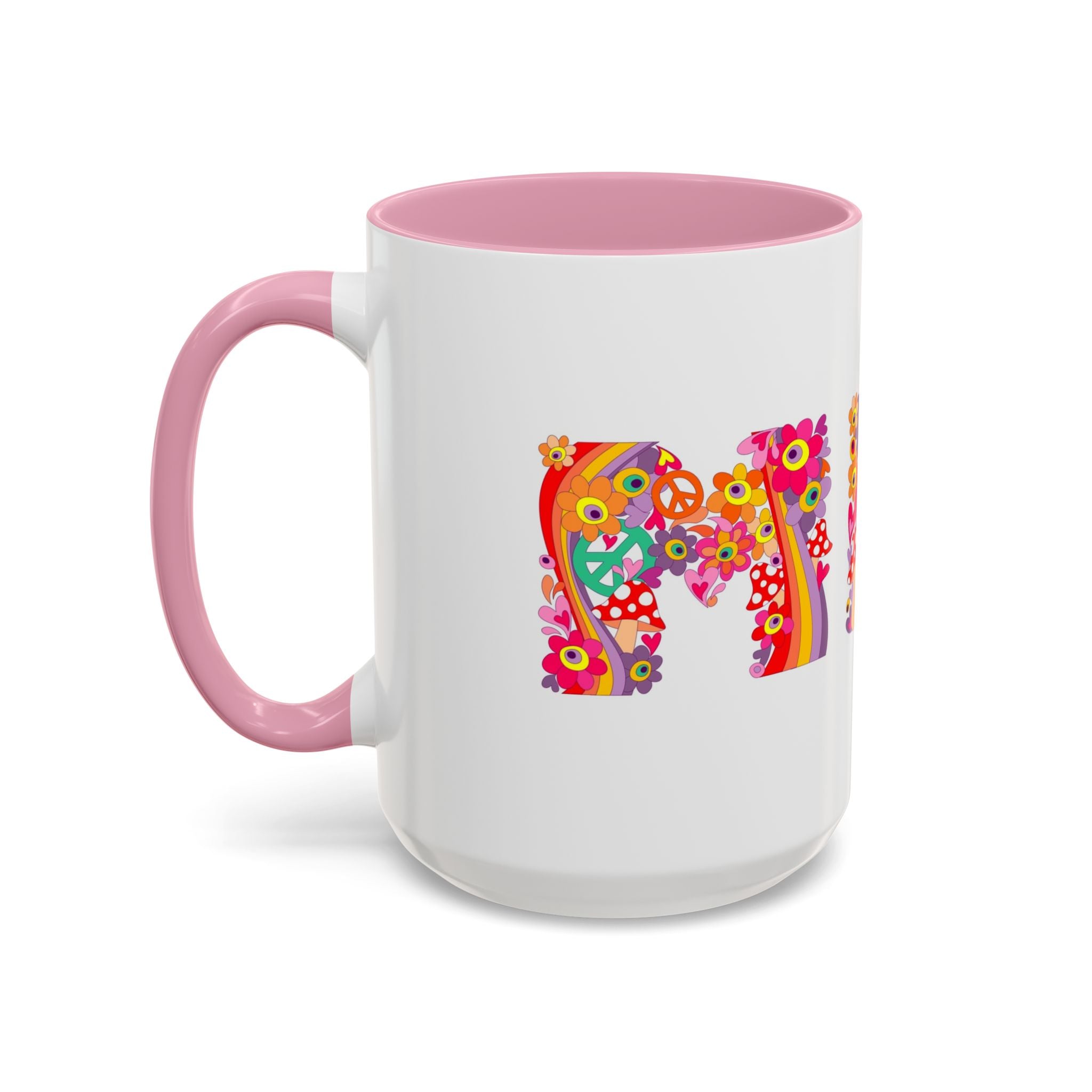 Retro Peace Flower Power Mug | Colorful 70s Hippie Design