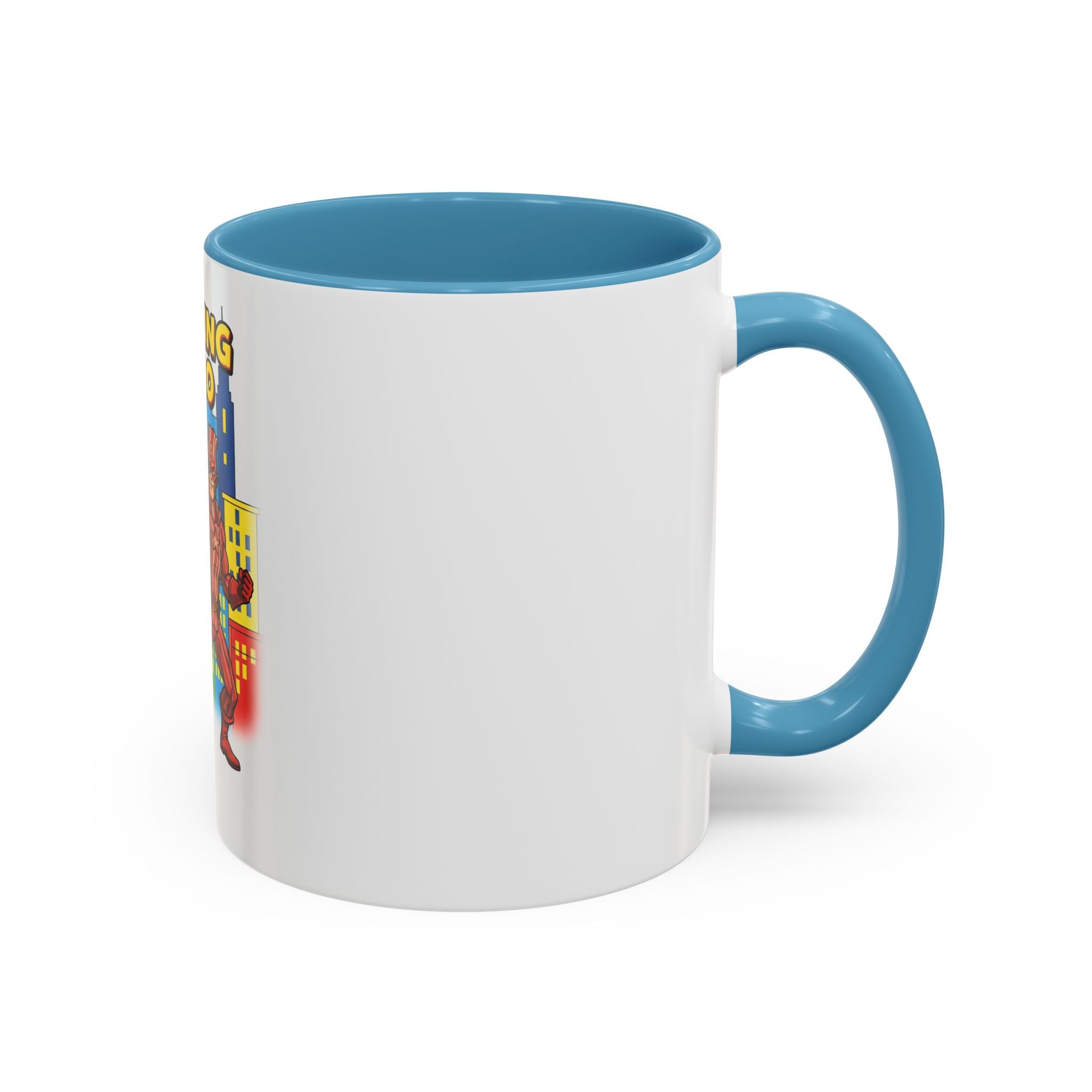 Sizzling Hero Mug | Accent Coffee Mug 11oz 15oz, Superhero City Design