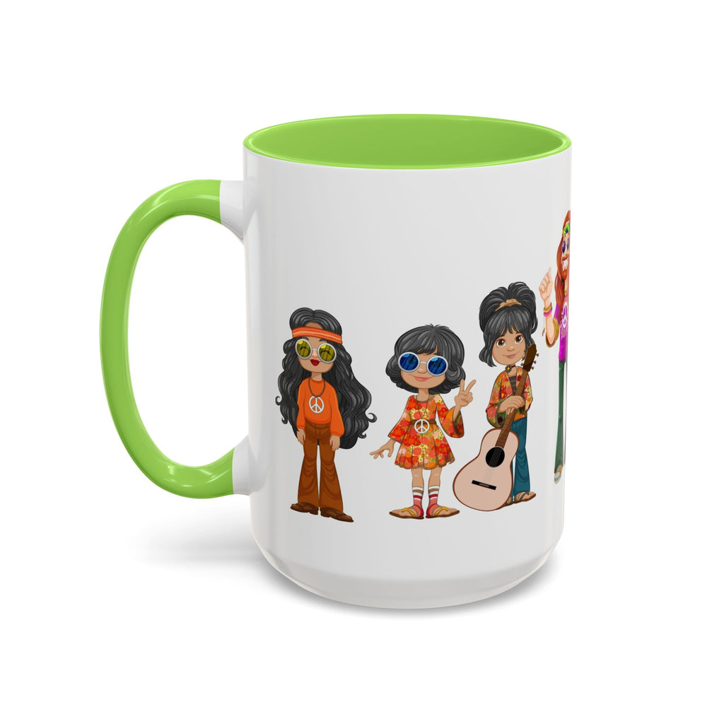 Retro Hippie Characters Mug | 11oz or 15oz Color Accent Ceramic