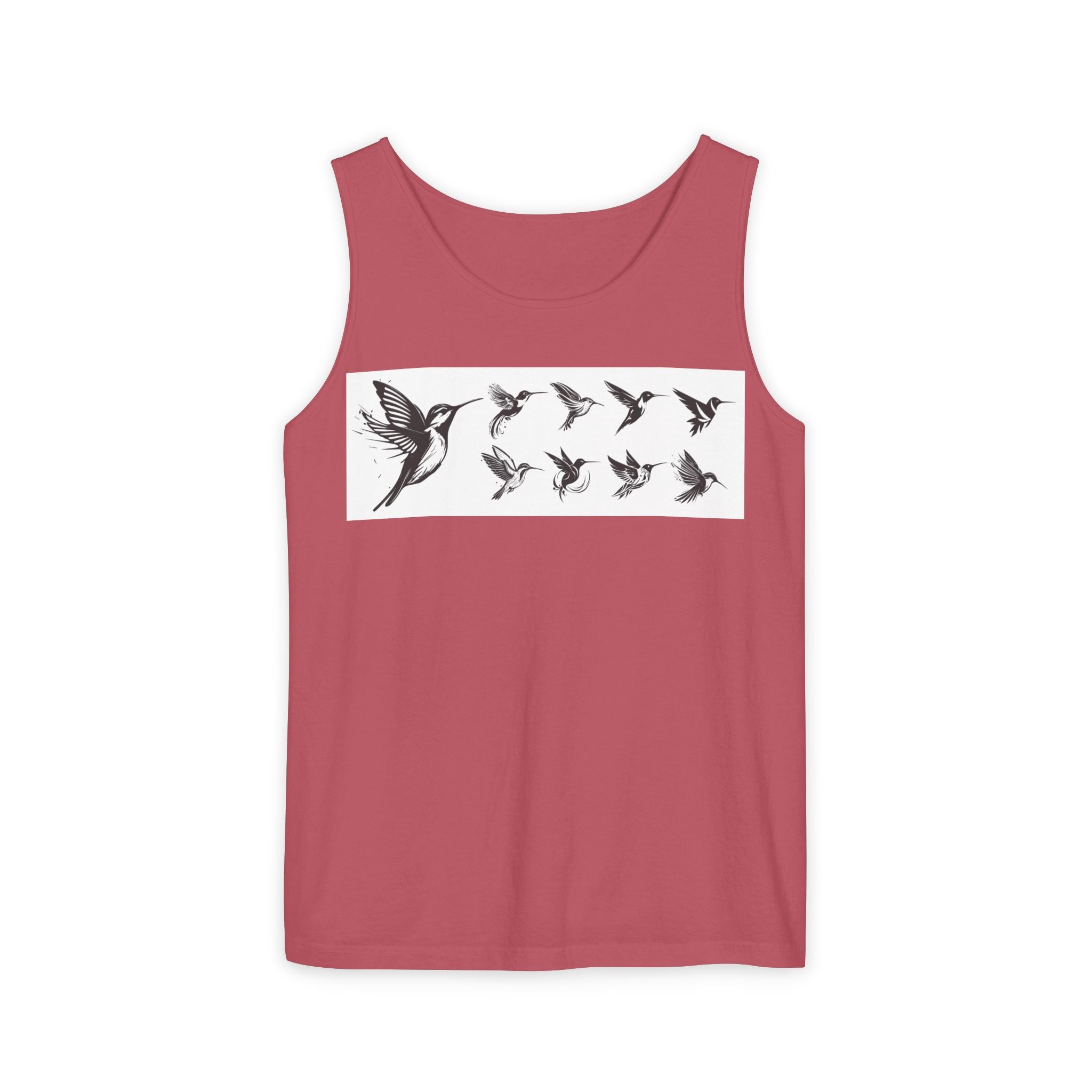 Hummingbird Flight Pattern Tank Top | Bird Silhouette Nature Tee