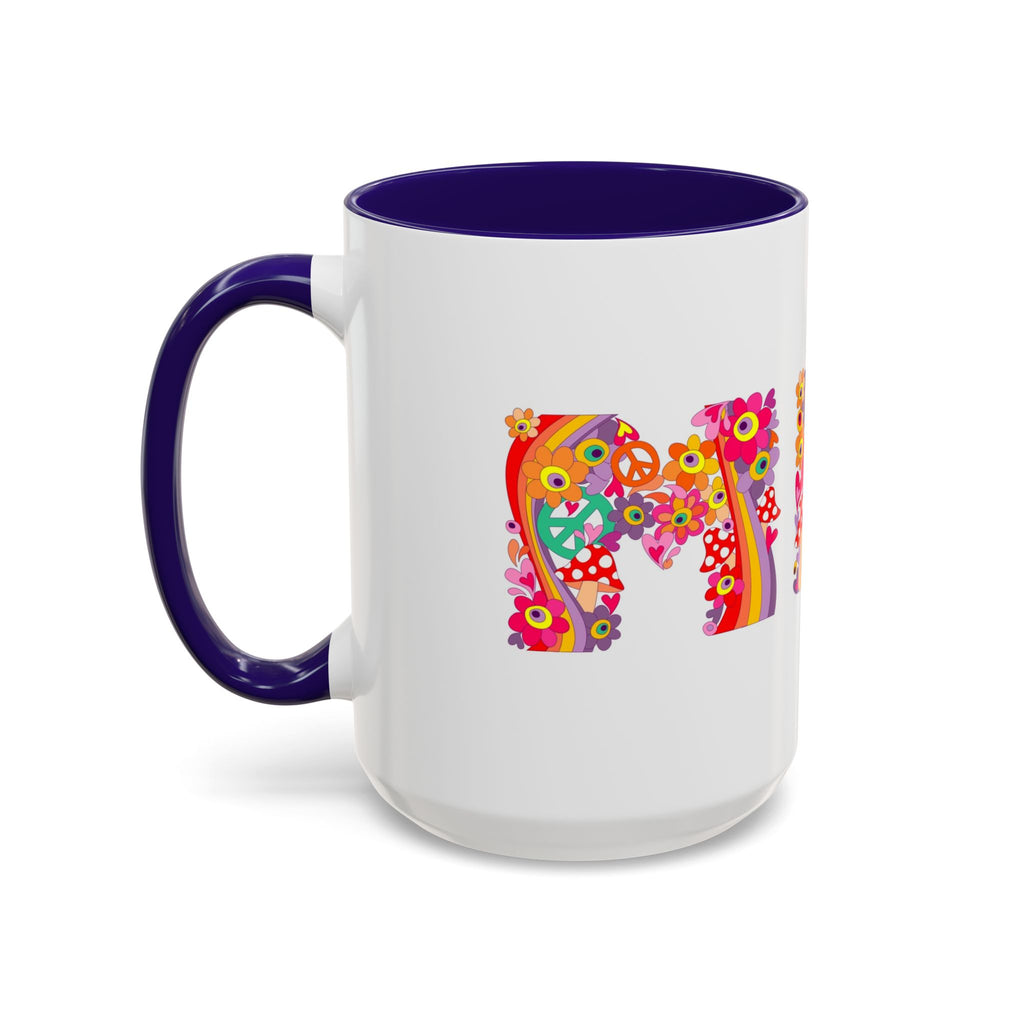 Retro Peace Flower Power Mug | Colorful 70s Hippie Design