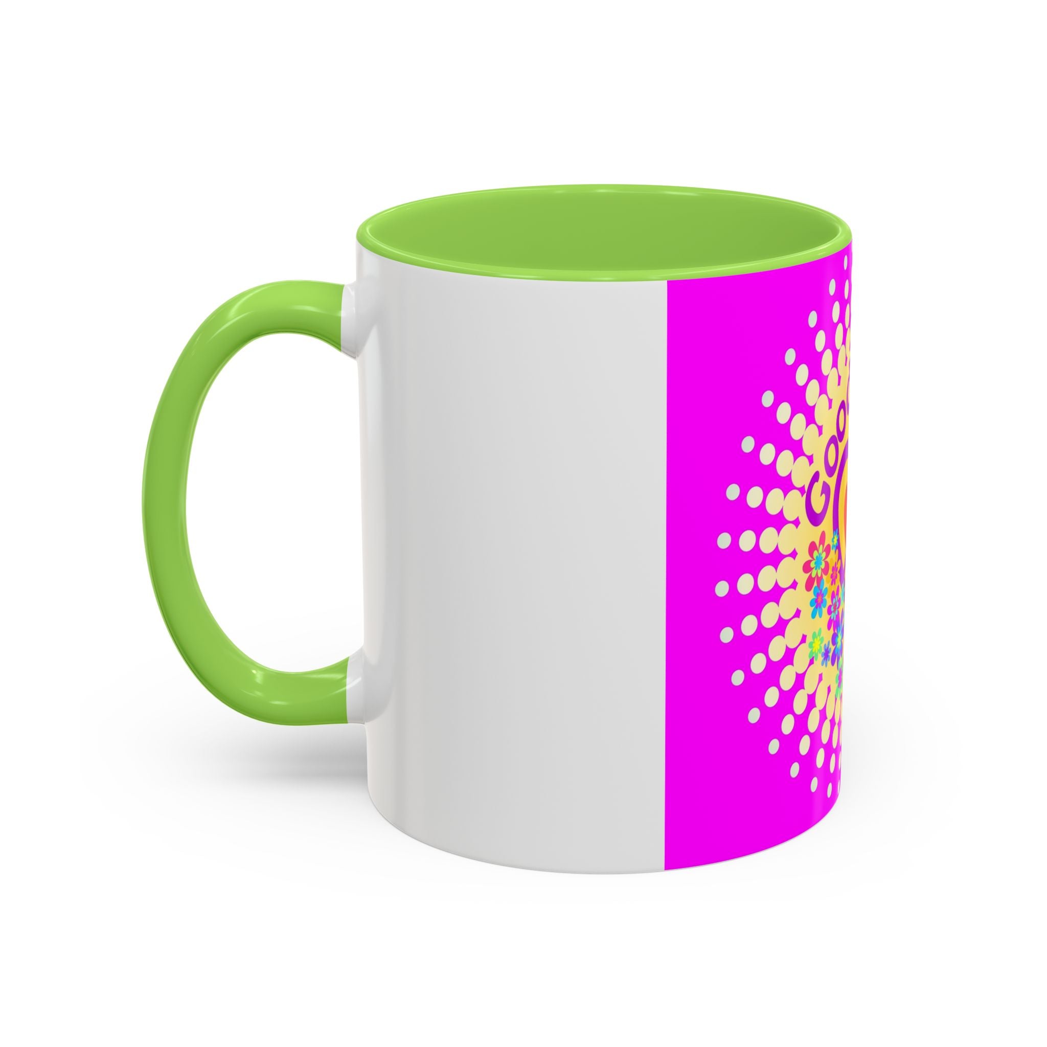 Good Vibes Peace Heart Floral Mug | Colorful 11oz 15oz Ceramic