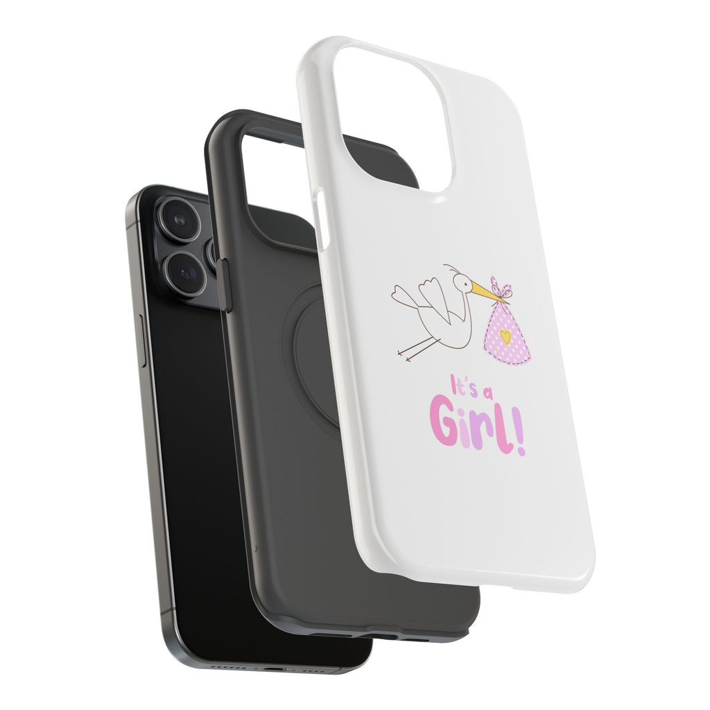 Phone Case - "It's a Girl!" Stork Baby Announcement Impact-Resistant Case