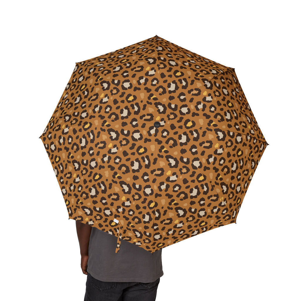 Leopard Print Foldable Umbrella | Compact Travel Rain Umbrella