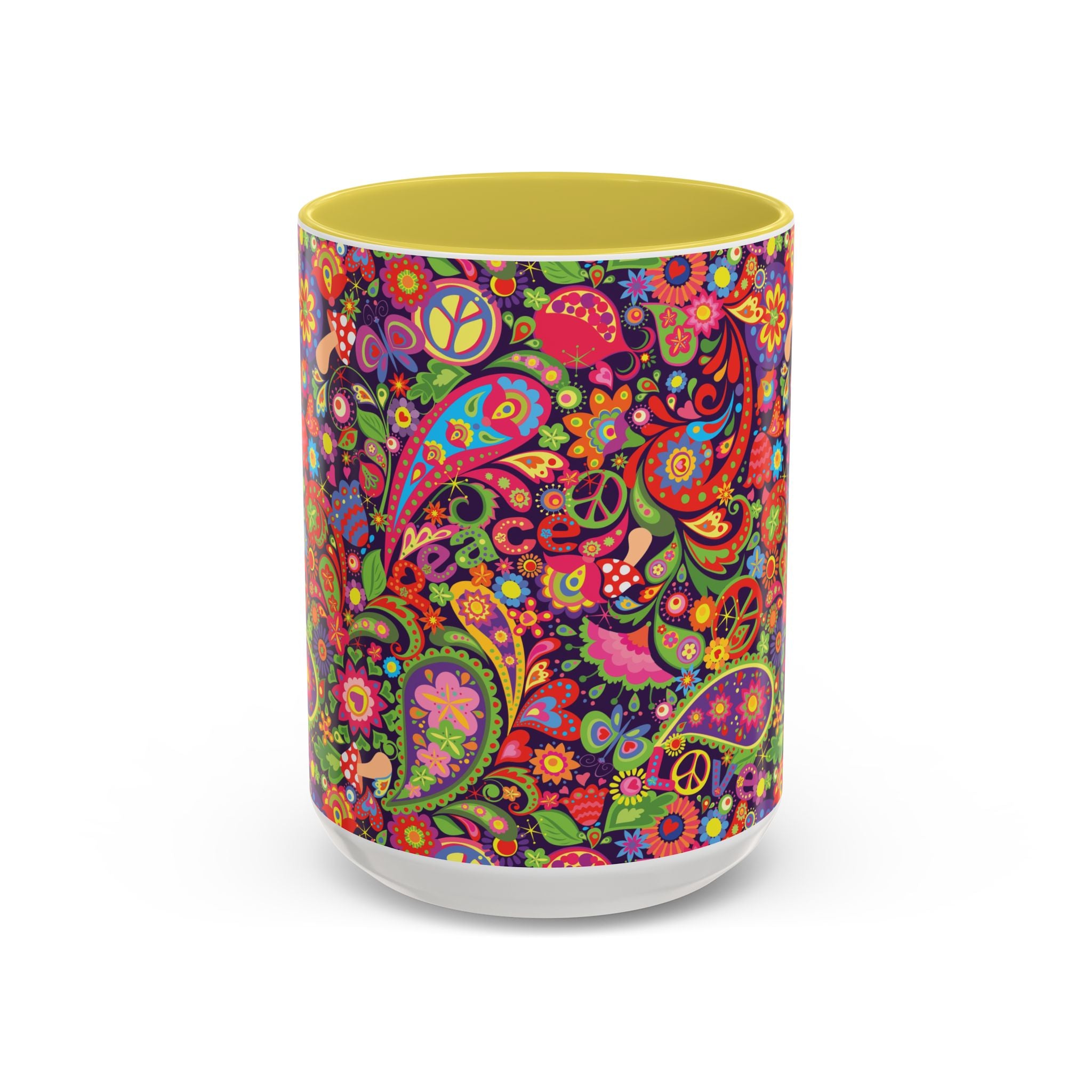 Psychedelic Paisley Peace Mug | Colorful 11oz or 15oz Ceramic