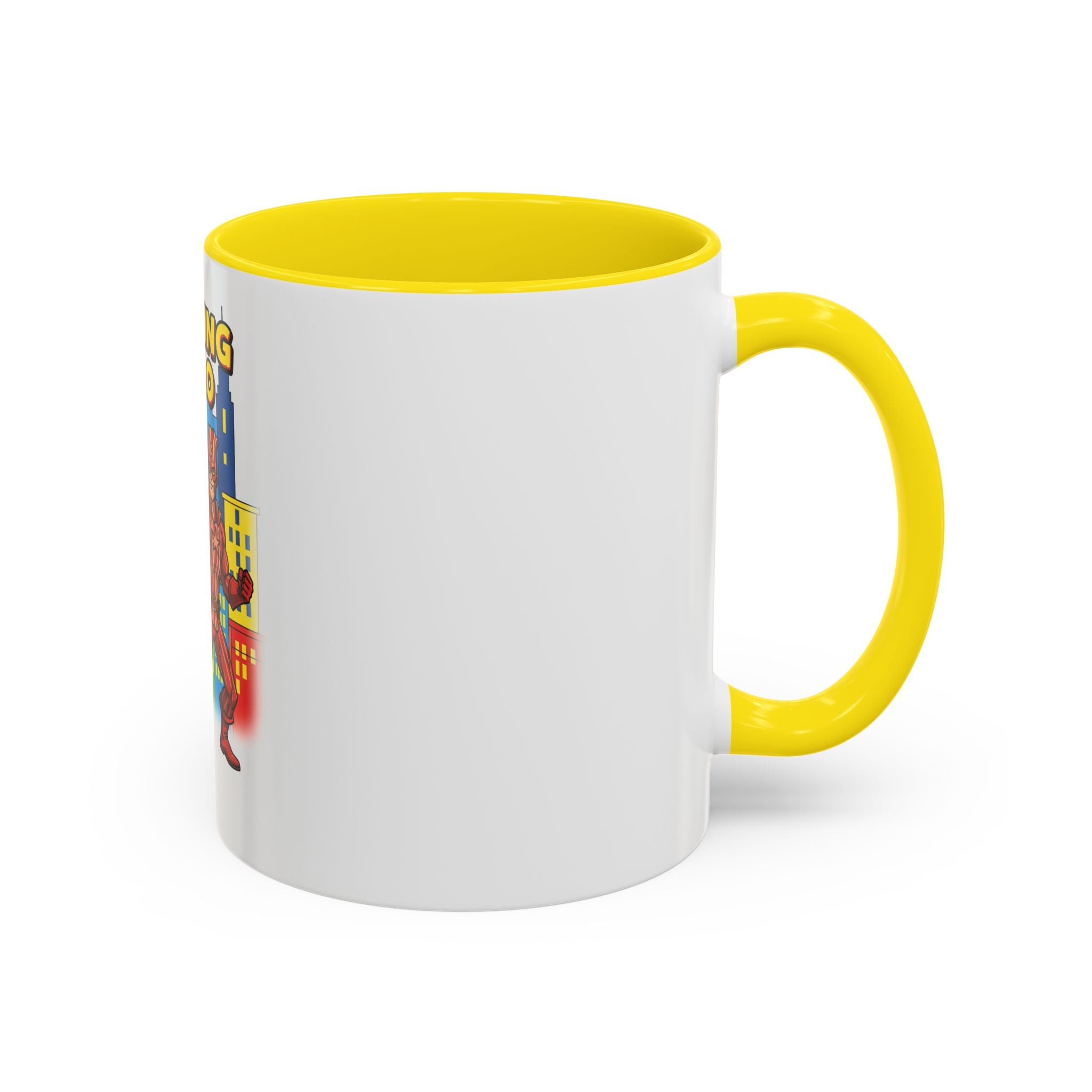 Sizzling Hero Mug | Accent Coffee Mug 11oz 15oz, Superhero City Design