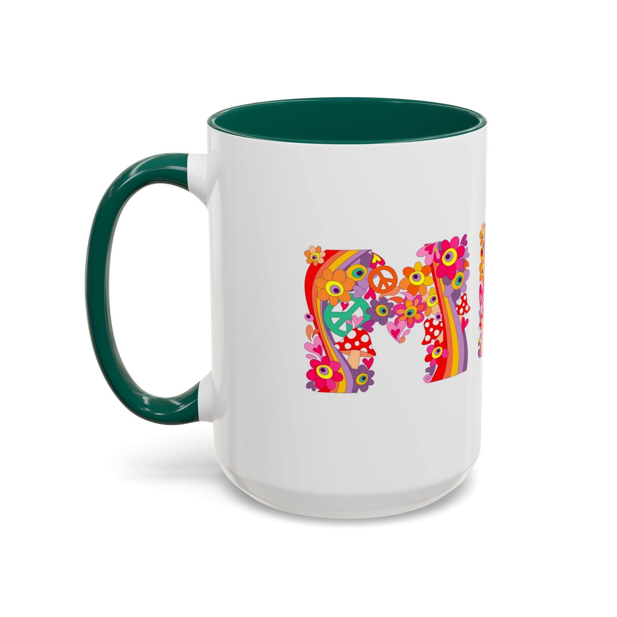Retro Peace Flower Power Mug | Colorful 70s Hippie Design