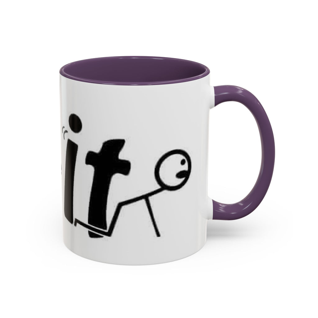 Sit Before It Mug | Funny Stick Figure Coffee Cup, Morning Routine Accent Mug