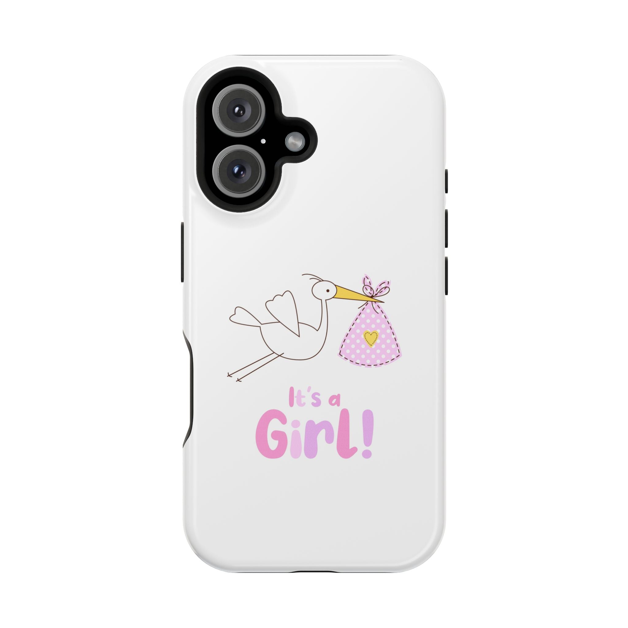 Phone Case - "It's a Girl!" Stork Baby Announcement Impact-Resistant Case