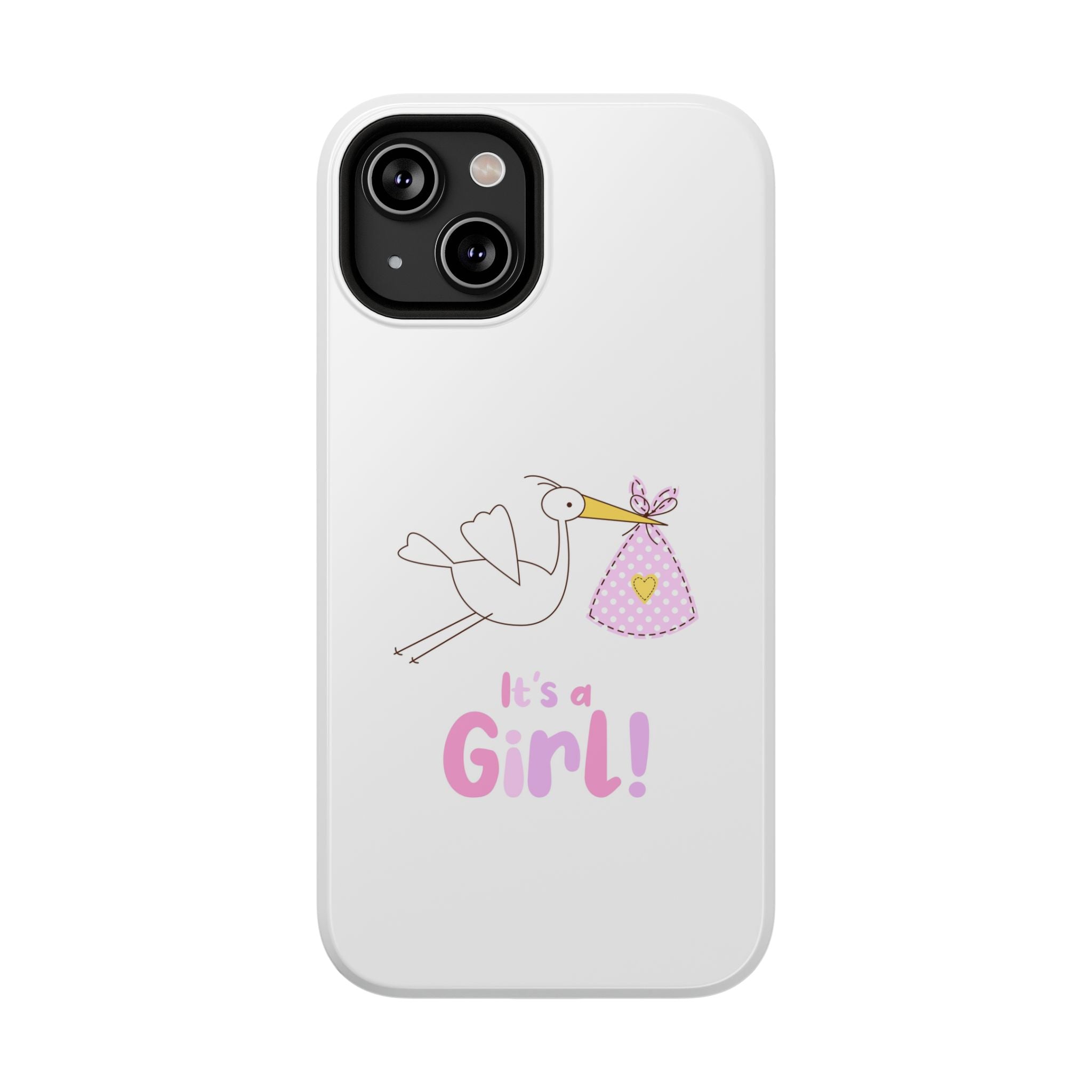 Phone Case - "It's a Girl!" Stork Baby Announcement Impact-Resistant Case