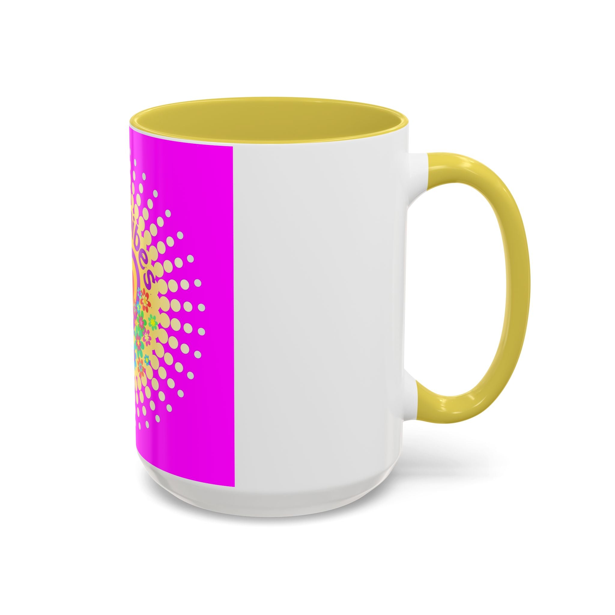 Good Vibes Peace Heart Floral Mug | Colorful 11oz 15oz Ceramic