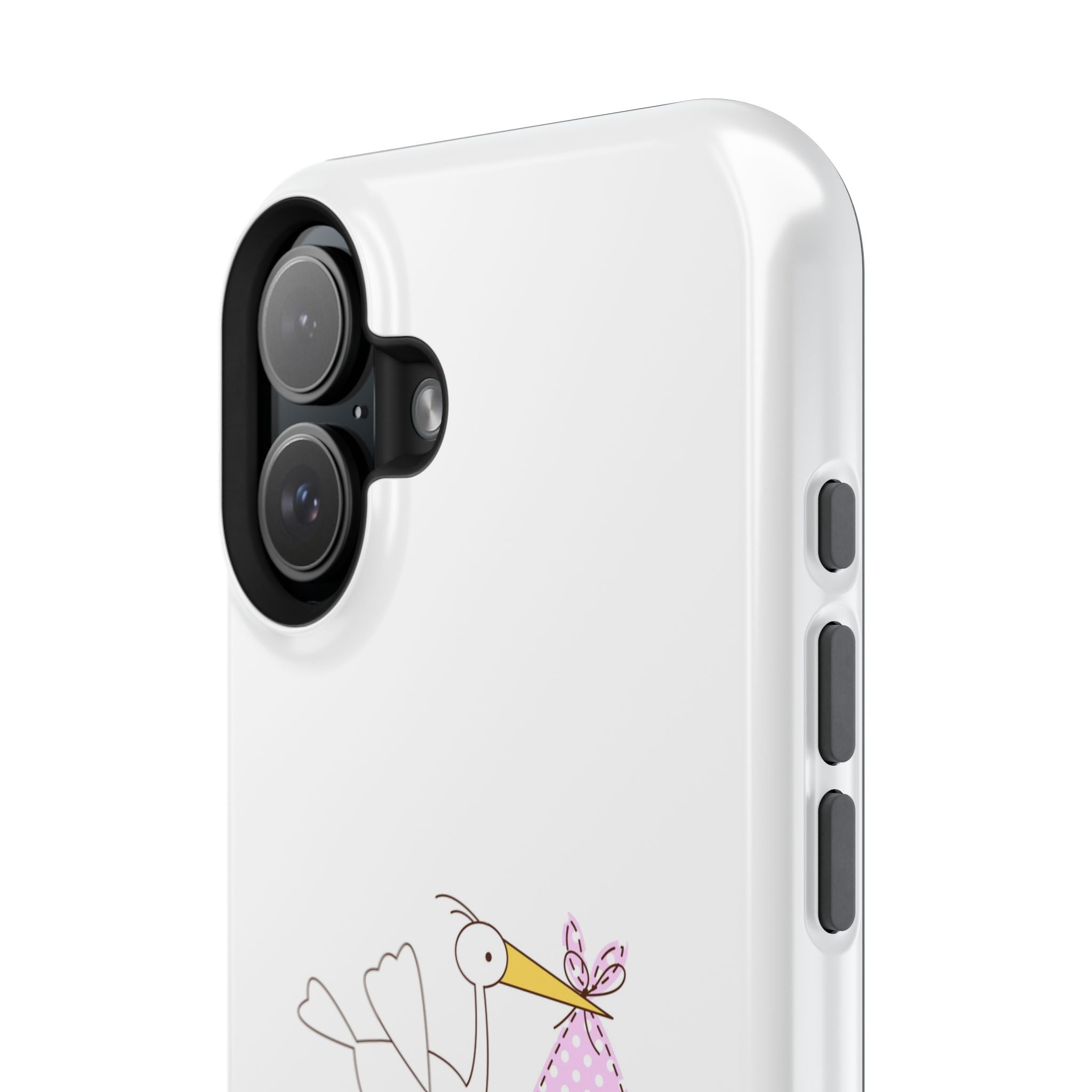 Phone Case - "It's a Girl!" Stork Baby Announcement Impact-Resistant Case