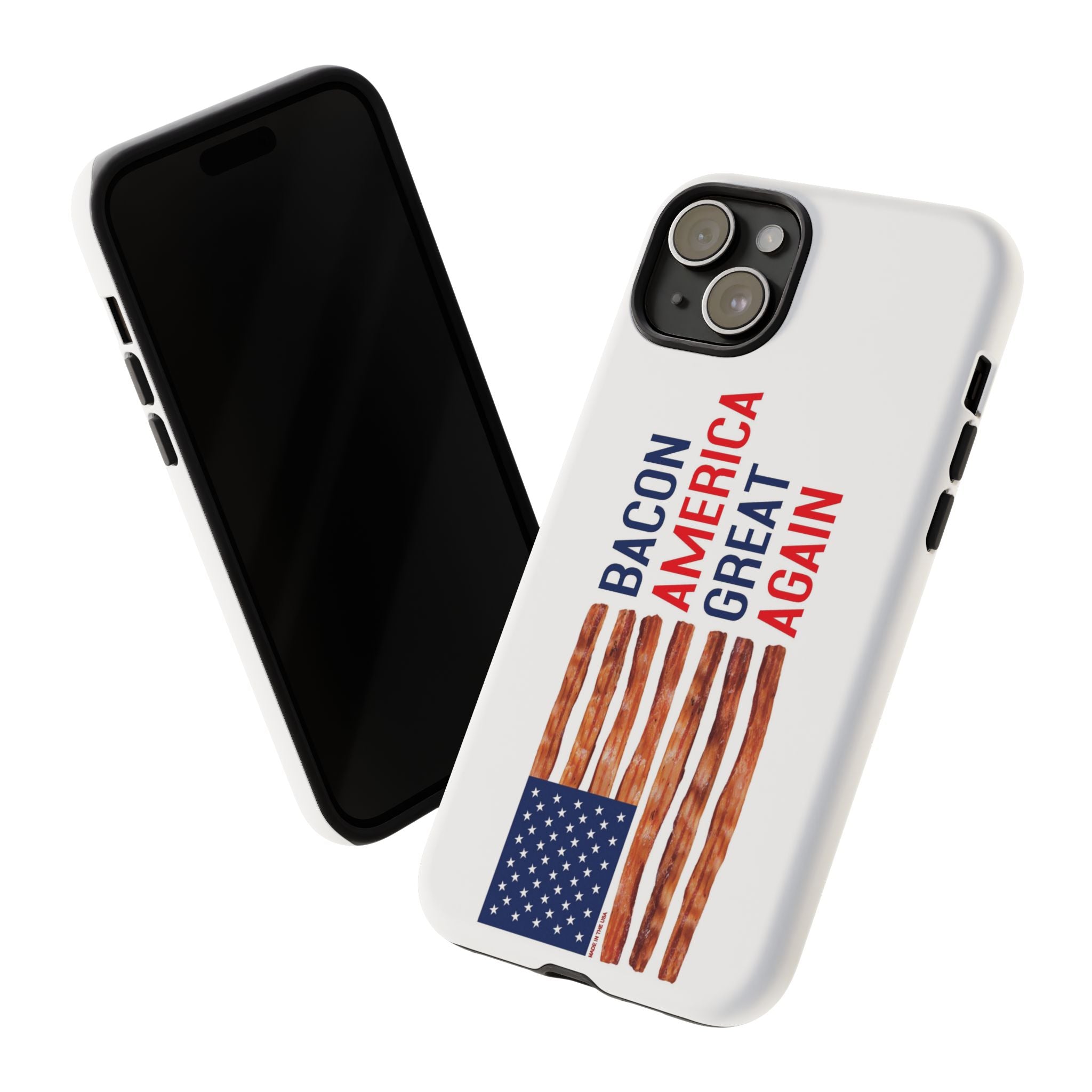 Bacon American Great Again phone case | patriotic bacon flag iPhone case