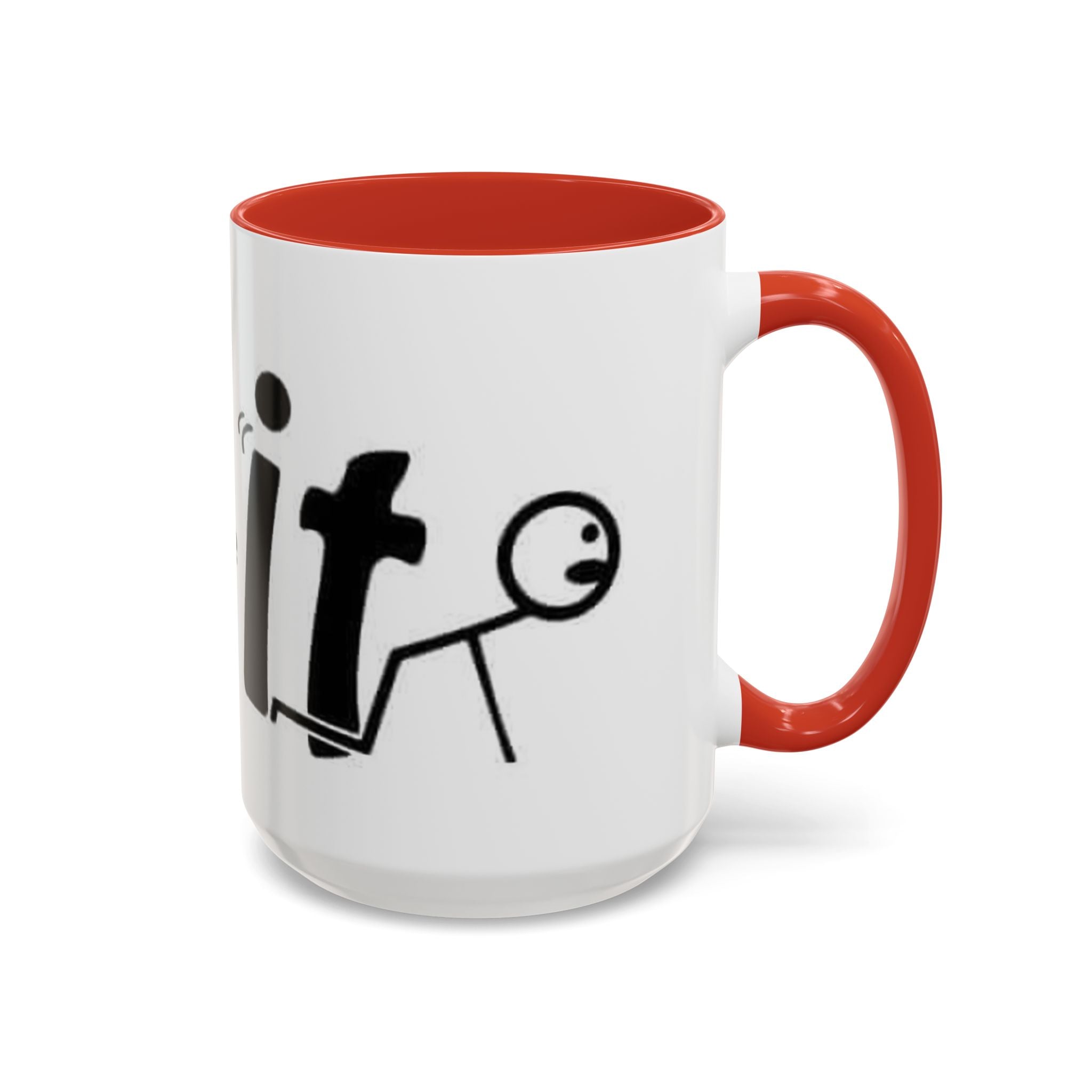 Sit Before It Mug | Funny Stick Figure Coffee Cup, Morning Routine Accent Mug