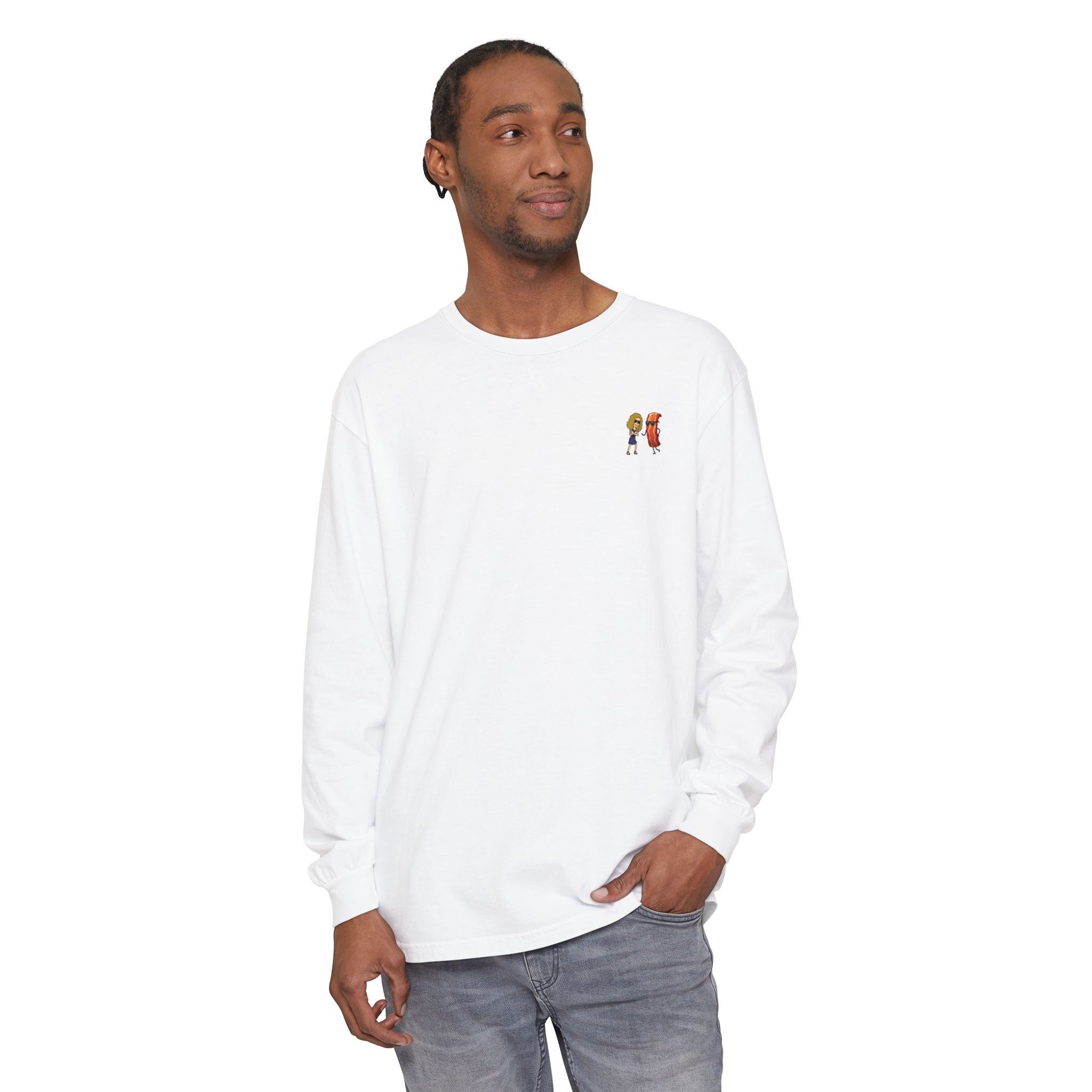 Bacon America Great Again Long Sleeve T-Shirt | Bacon Flag Tee