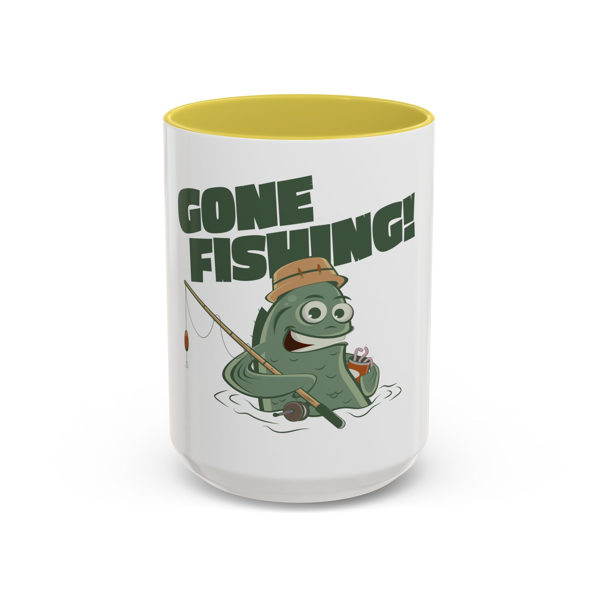Gone Fishing fish character Mug | 11oz 15oz colorful ceramic