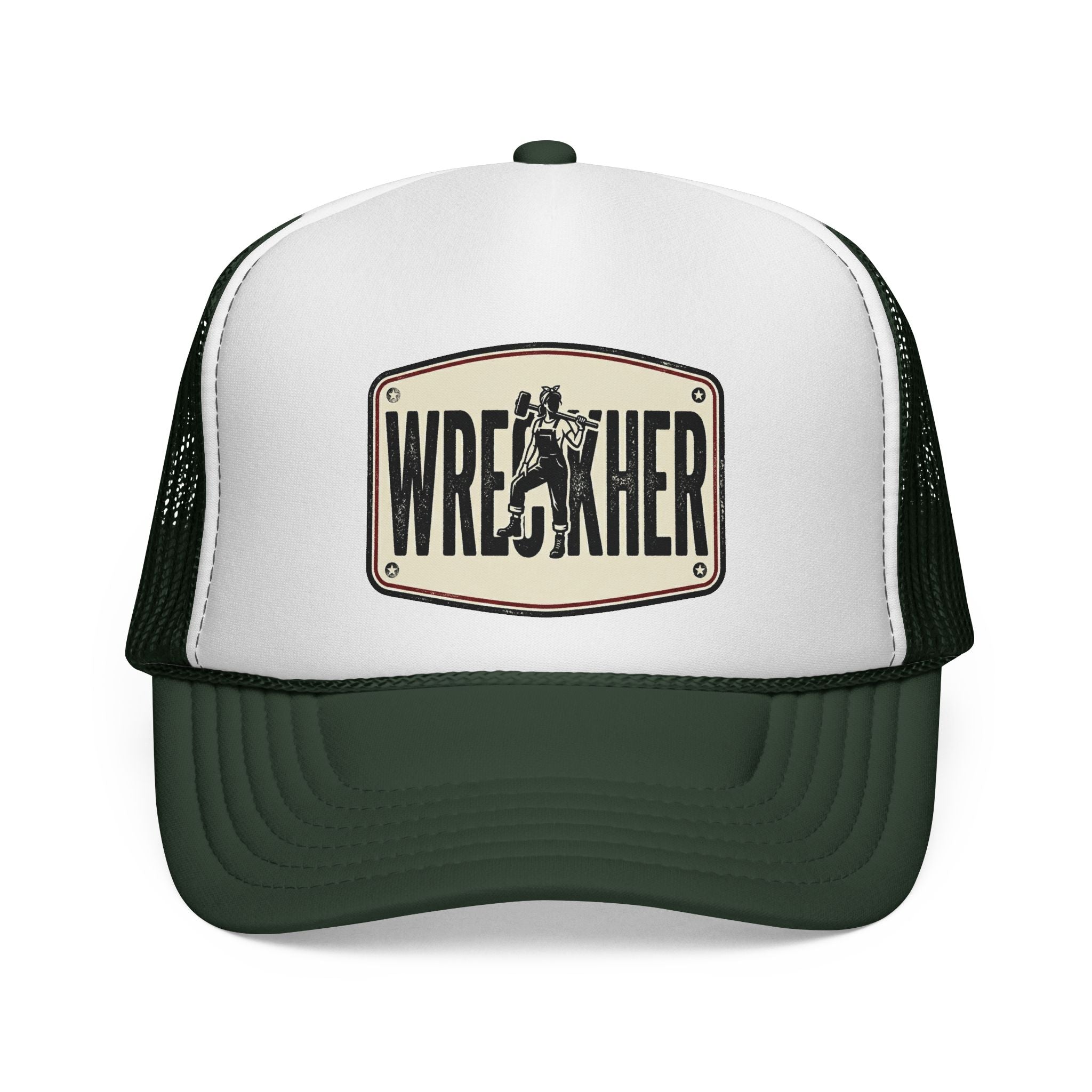 Wreather Vintage Wrestling Patch Trucker Cap | Mesh Back Snapback Hat