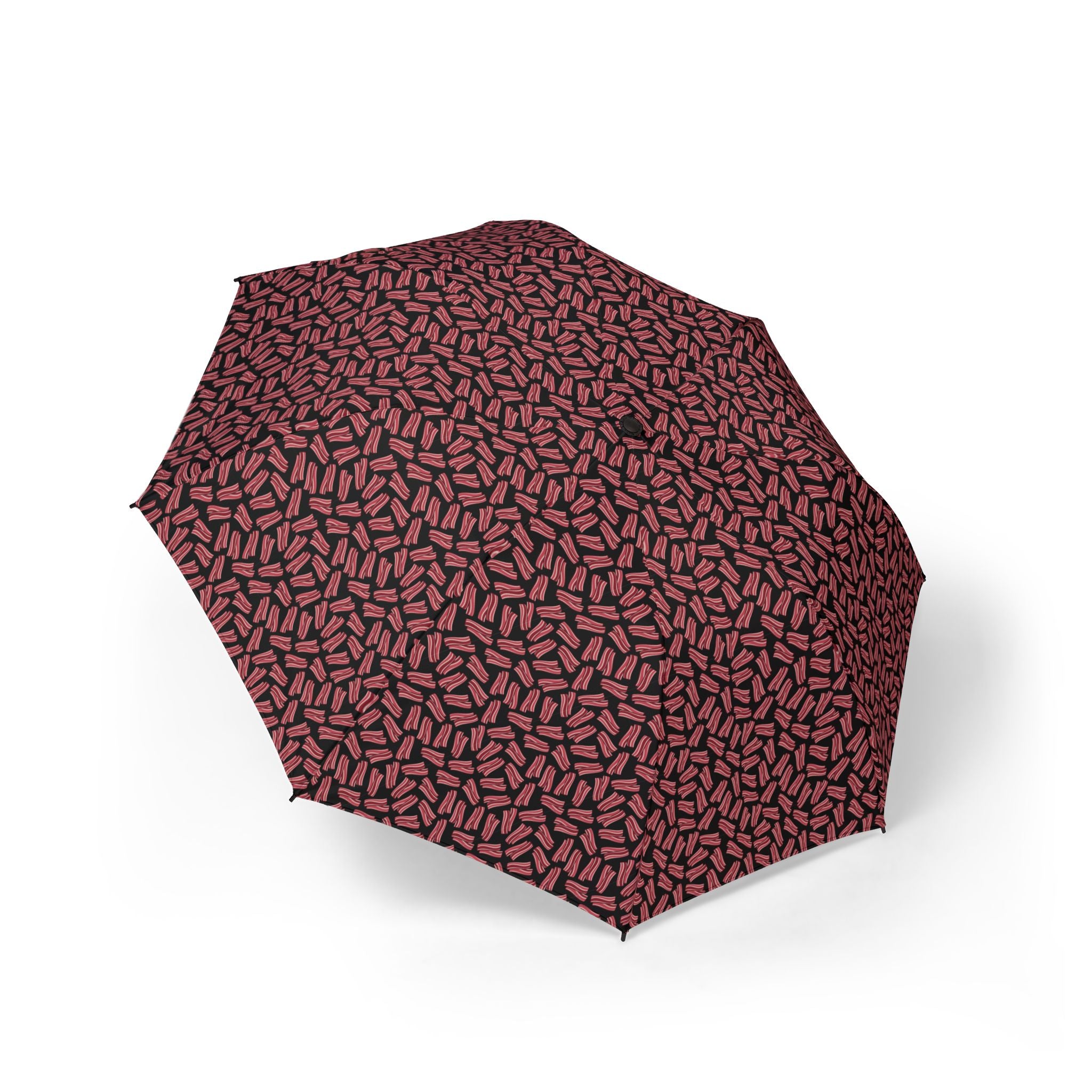Maroon Leaf Pattern Umbrella | Foldable Compact Rain Umbrella
