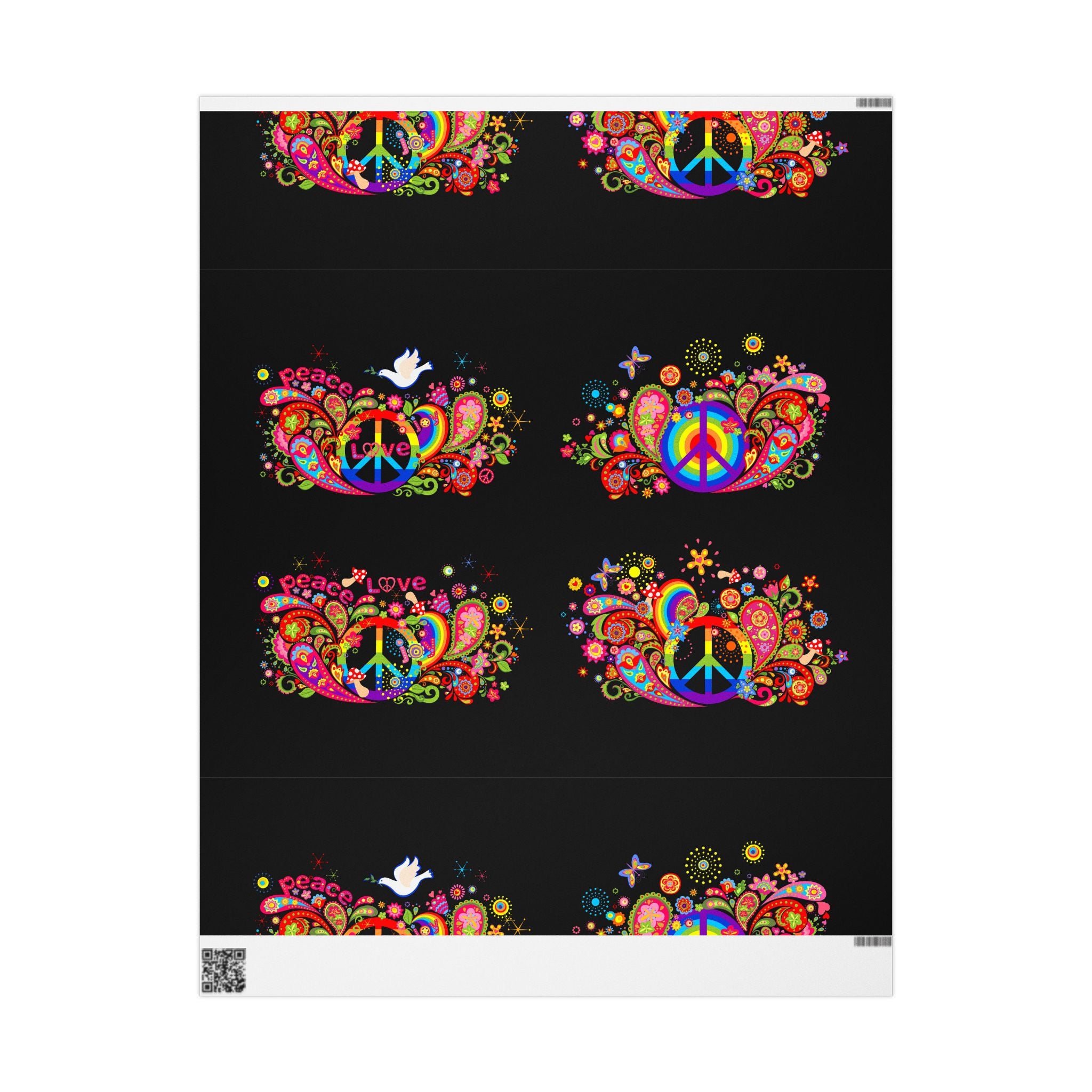 Colorful Floral Skull Wrapping Paper | Roll