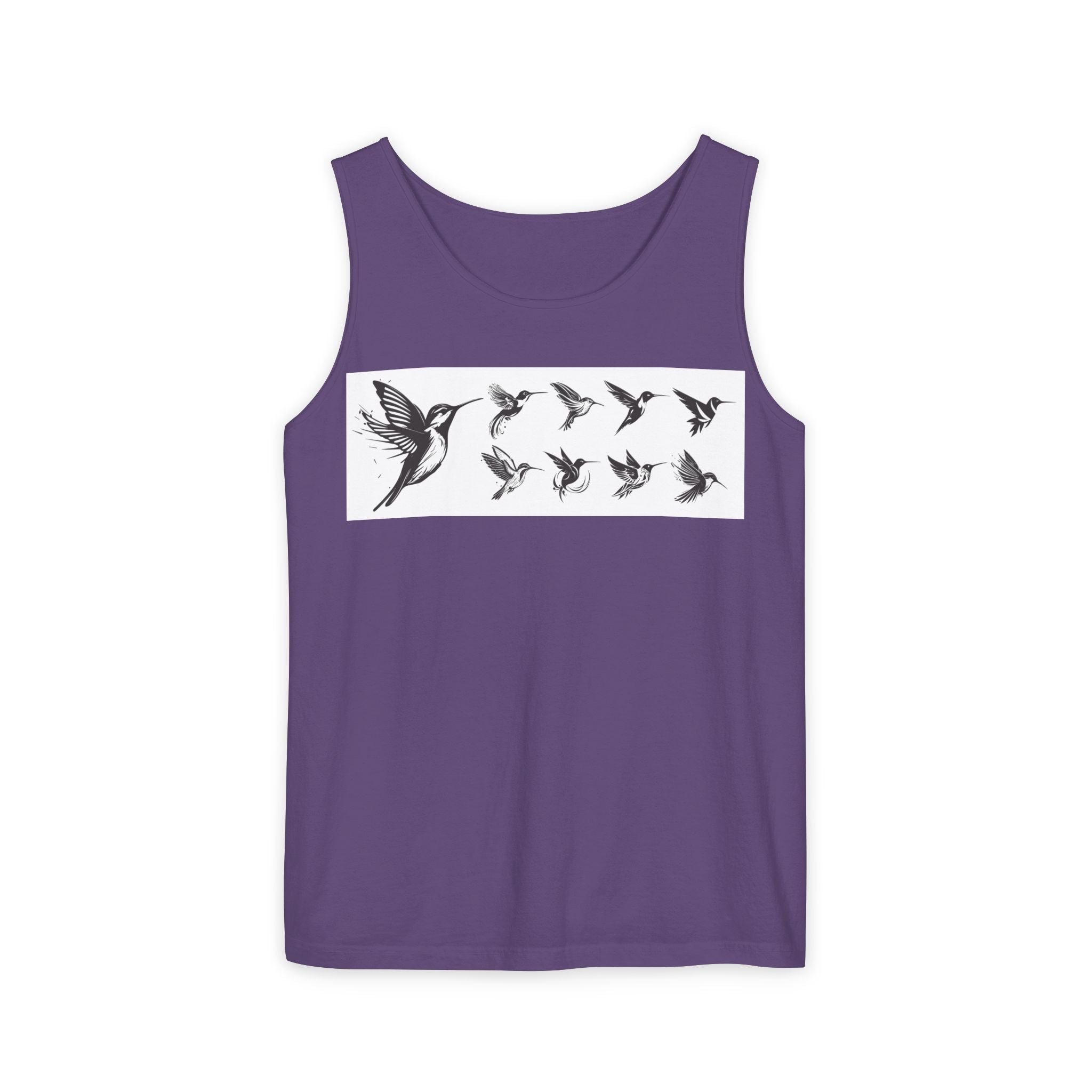 Hummingbird Flight Pattern Tank Top | Bird Silhouette Nature Tee