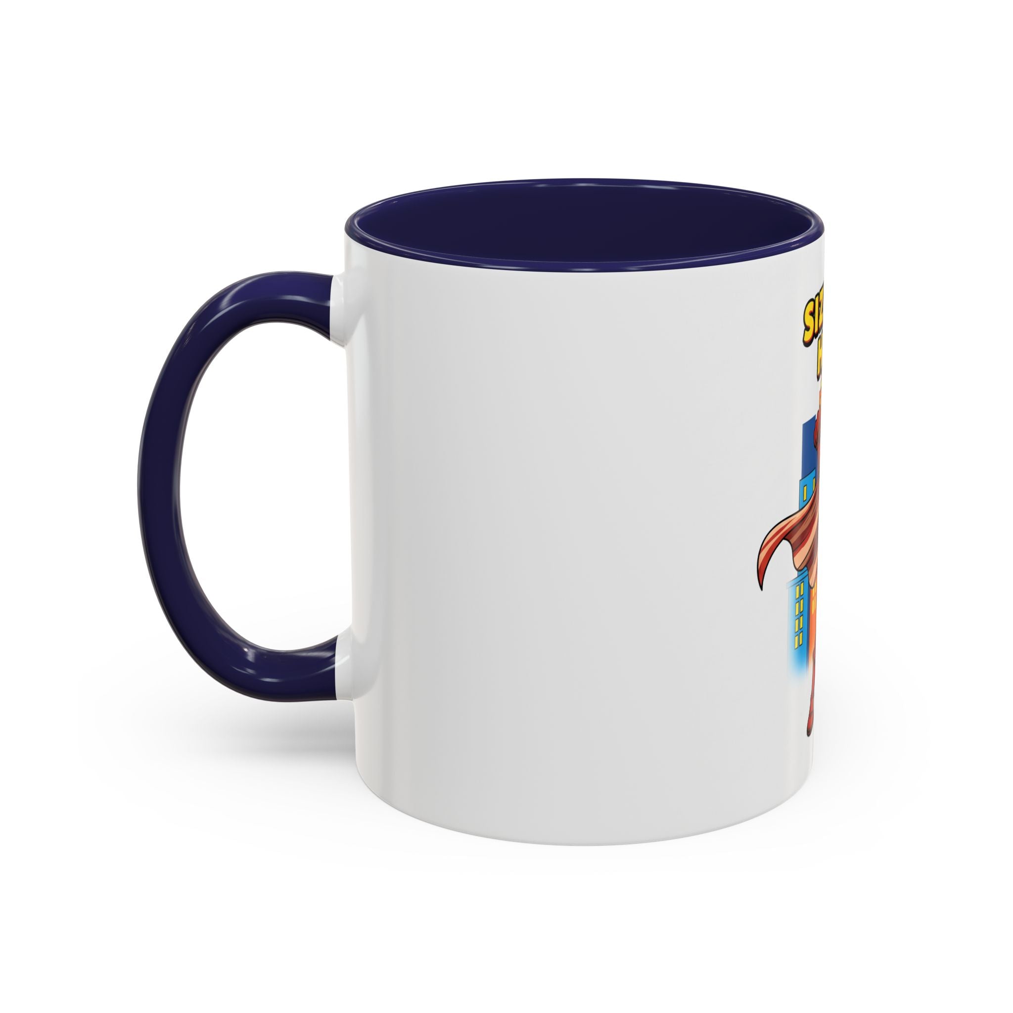 Sizzling Hero Mug | Accent Coffee Mug 11oz 15oz, Superhero City Design