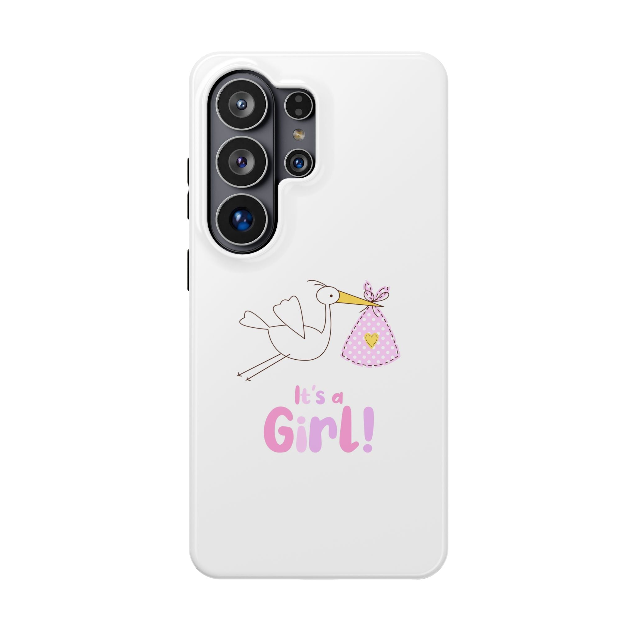 Phone Case - "It's a Girl!" Stork Baby Announcement Impact-Resistant Case