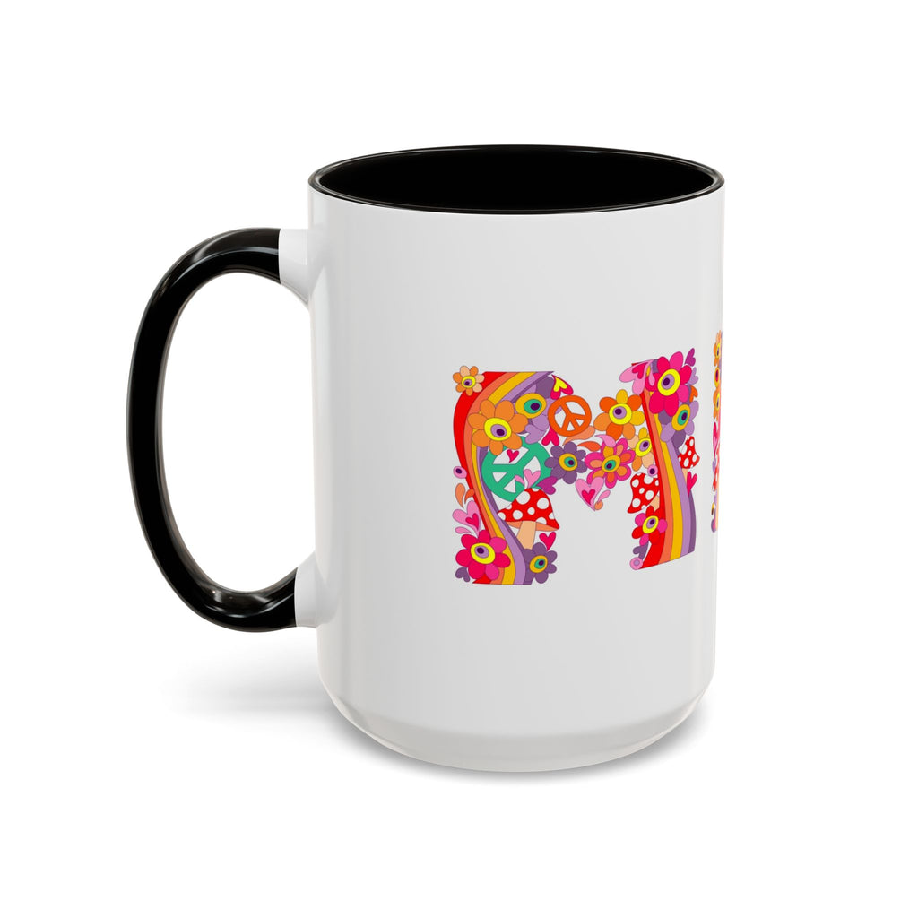Retro Peace Flower Power Mug | Colorful 70s Hippie Design