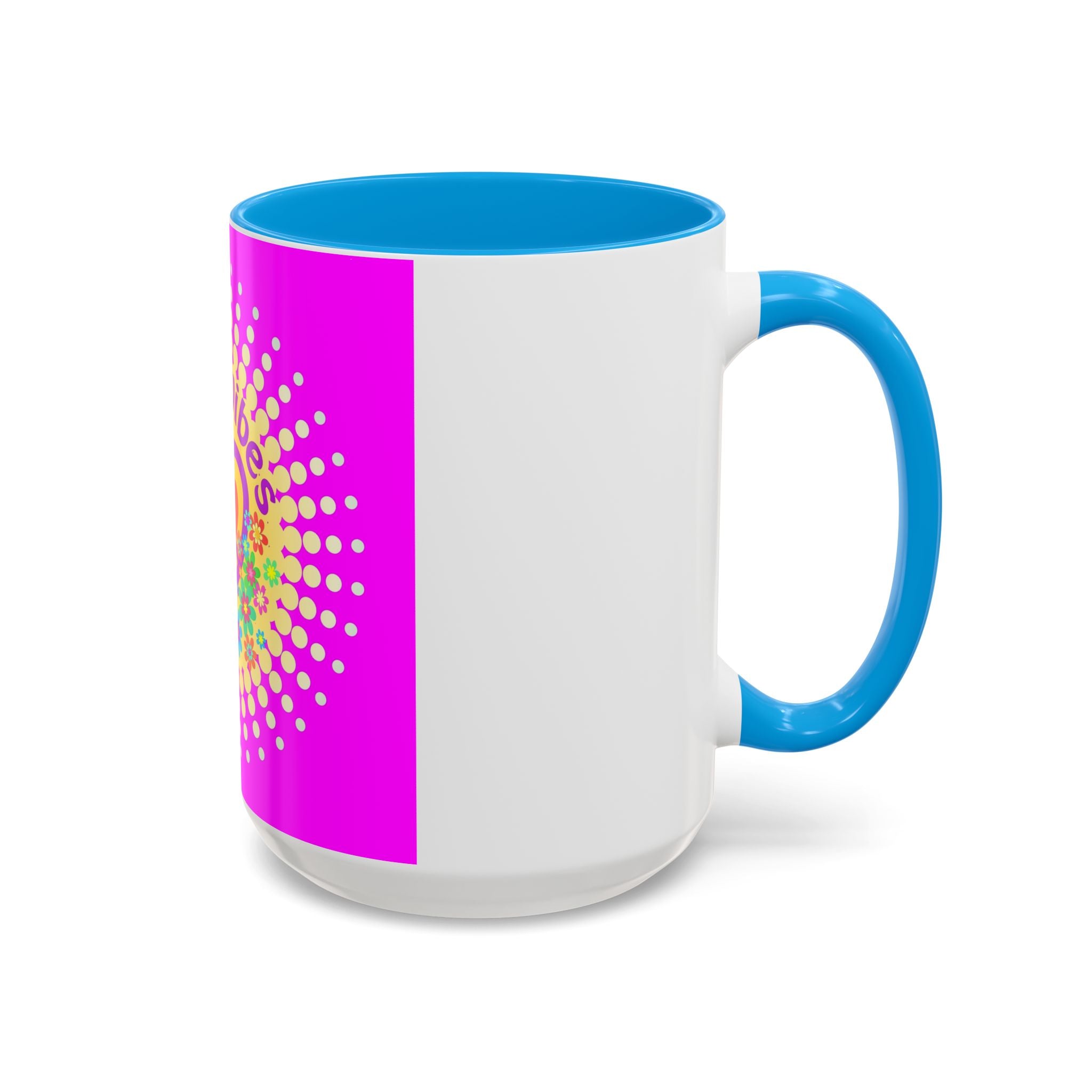 Good Vibes Peace Heart Floral Mug | Colorful 11oz 15oz Ceramic