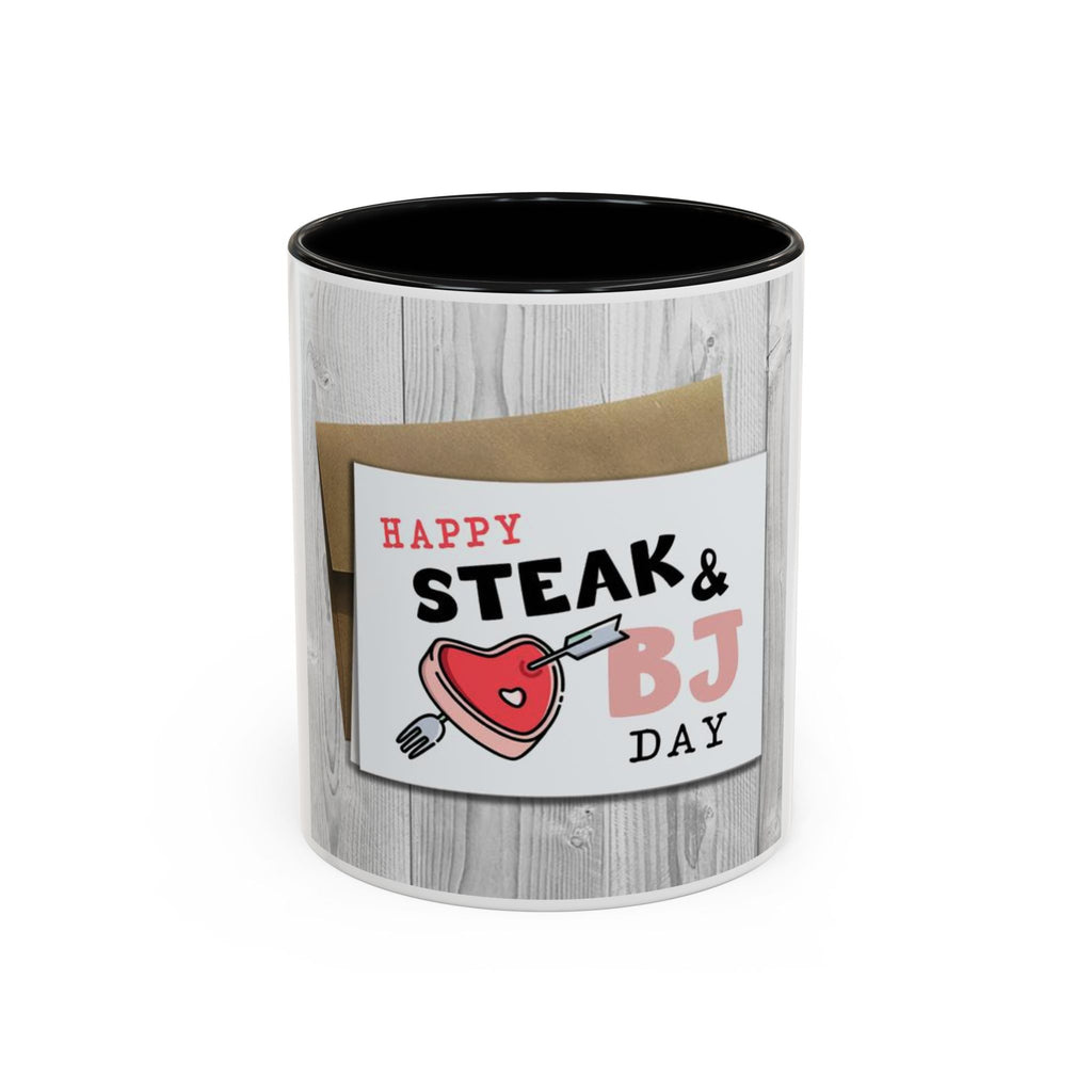 Happy Steak & BJ Day Mug | Novelty Coffee Mug, Humorous Holiday Design
