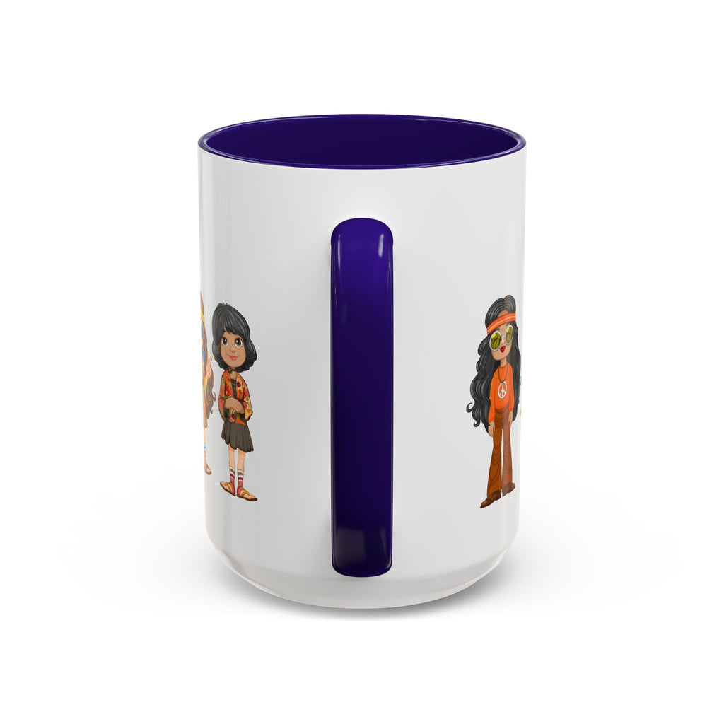 Retro Hippie Characters Mug | 11oz or 15oz Color Accent Ceramic
