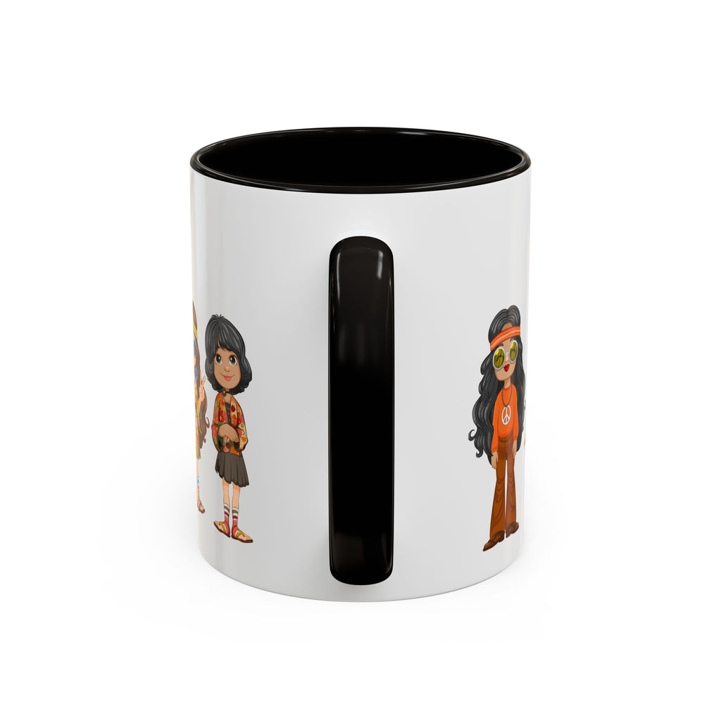 Retro Hippie Characters Mug | 11oz or 15oz Color Accent Ceramic