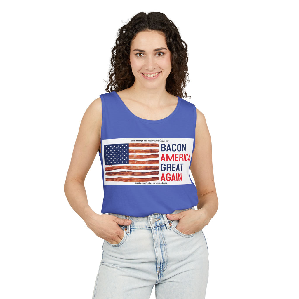 Bacon America Great Again Tank Top | American Flag Bacon Graphic