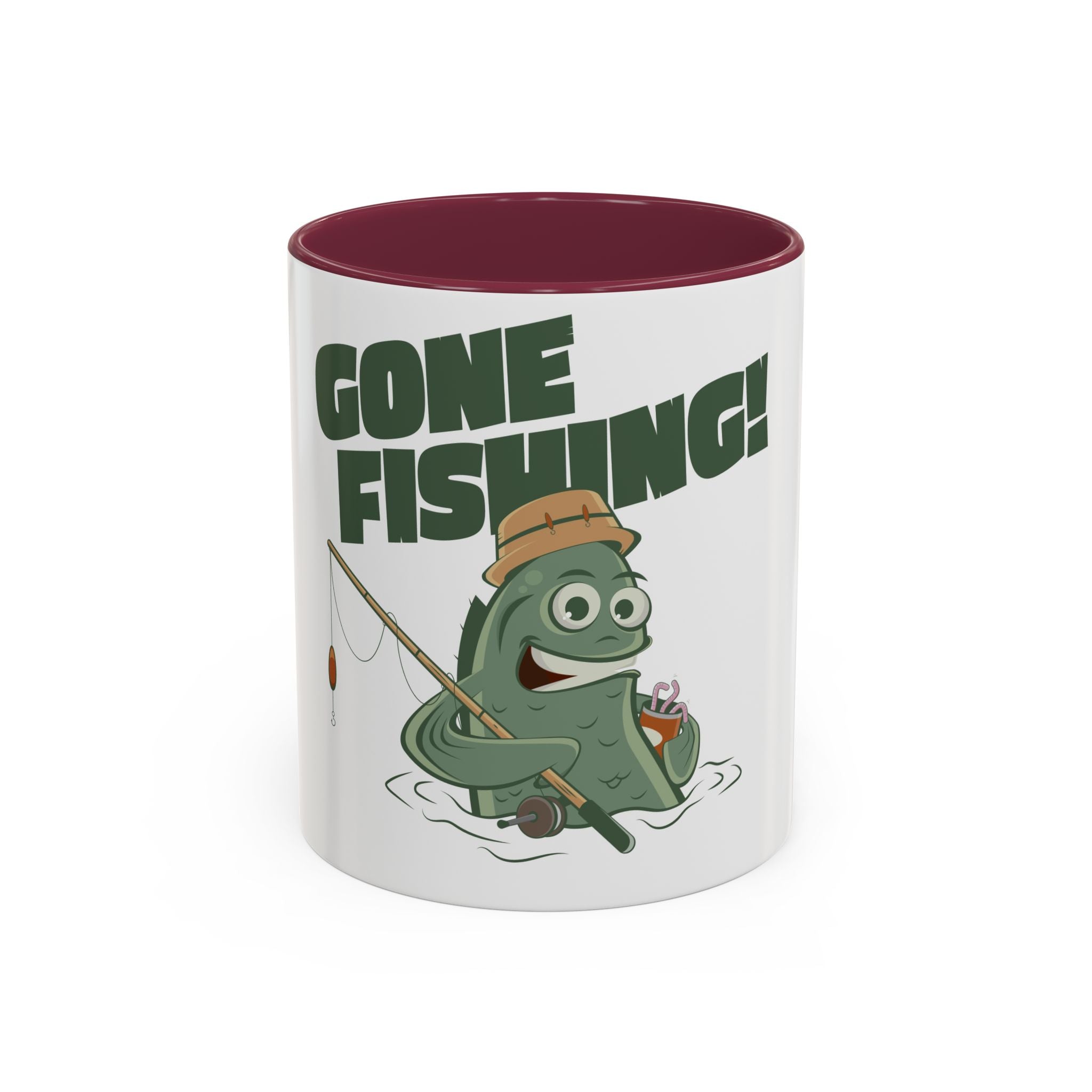 Gone Fishing fish character Mug | 11oz 15oz colorful ceramic