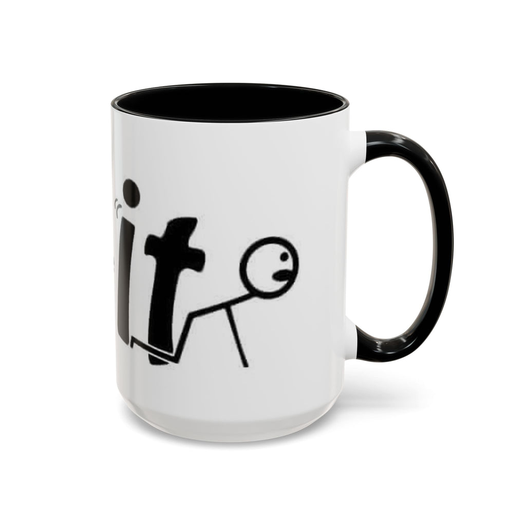 Sit Before It Mug | Funny Stick Figure Coffee Cup, Morning Routine Accent Mug