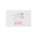 Stork with Bundle It's a Girl Outdoor Rug | Baby Shower Nursery Decor
