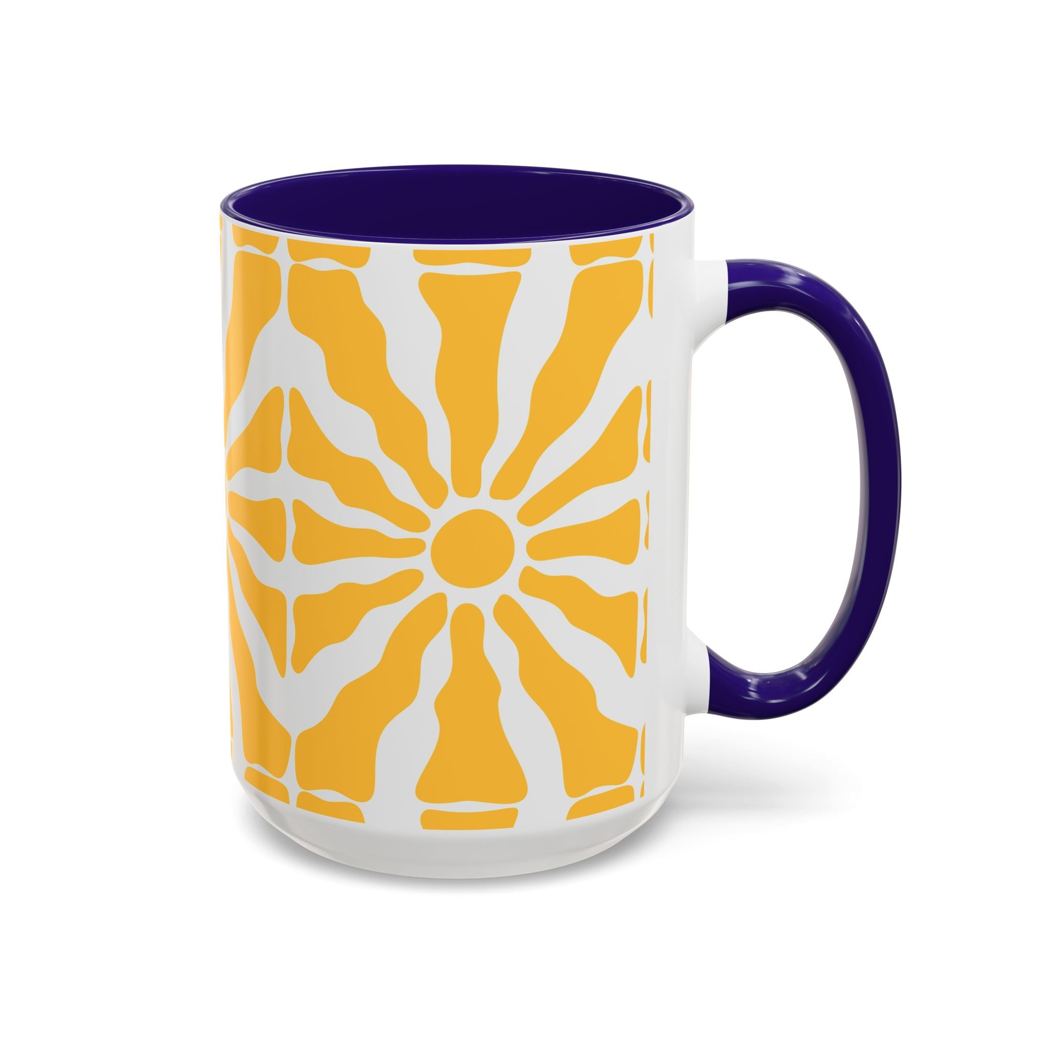 Yellow Sunburst Mug | Ceramic Coffee Cup