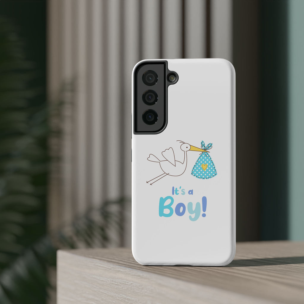 Stork 'It's a Boy' Phone Case | Impact-Resistant Case