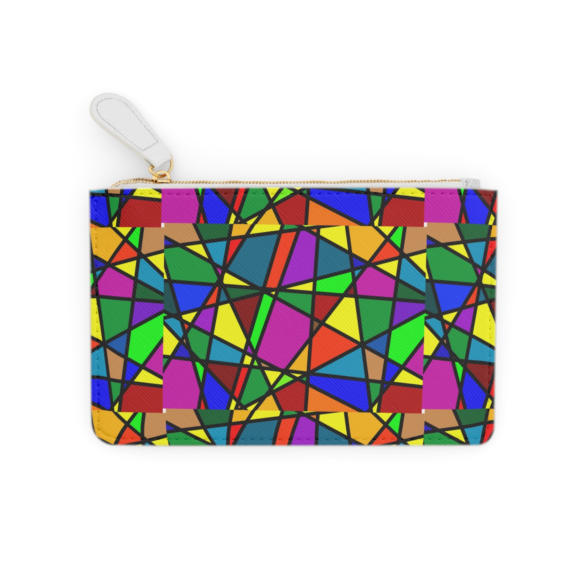 Colorful Geometric Mosaic Mini Clutch Bag | Abstract Stained Glass Pattern