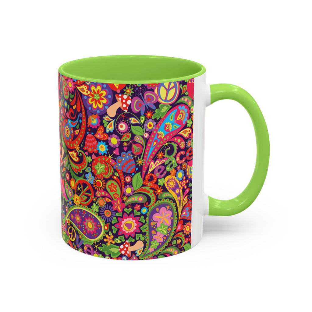 Psychedelic Paisley Peace Mug | Colorful 11oz or 15oz Ceramic
