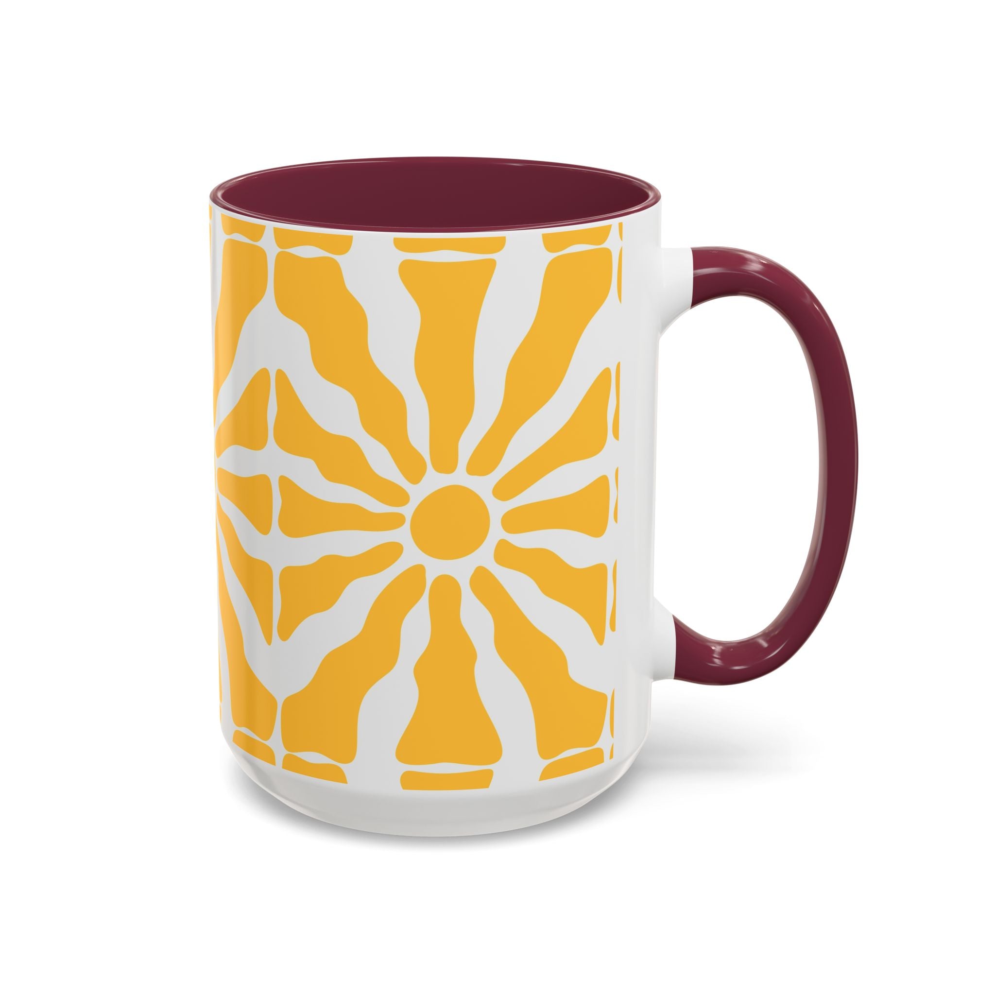 Yellow Sunburst Mug | Ceramic Coffee Cup