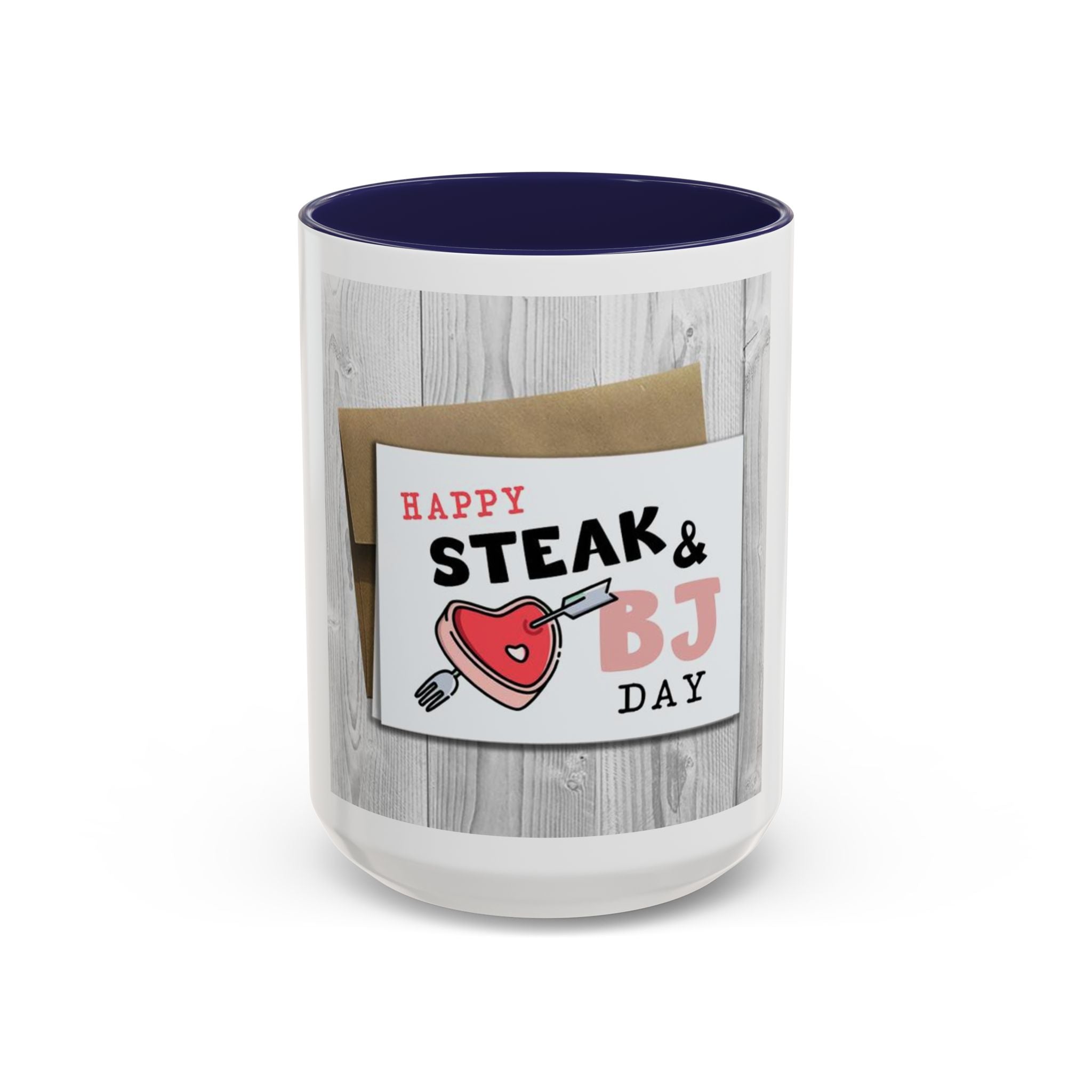 Happy Steak & BJ Day Mug | Novelty Coffee Mug, Humorous Holiday Design