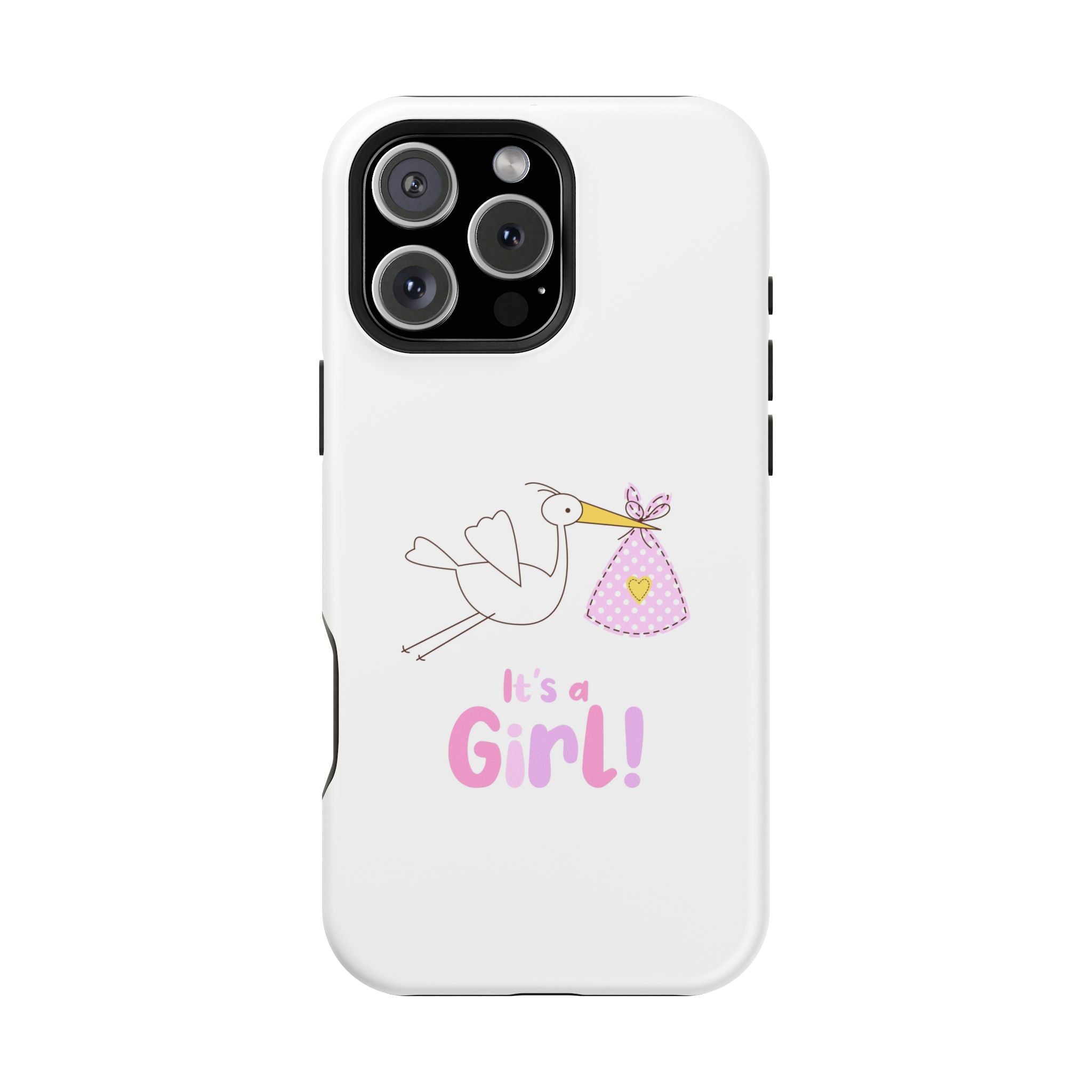 Phone Case - "It's a Girl!" Stork Baby Announcement Impact-Resistant Case