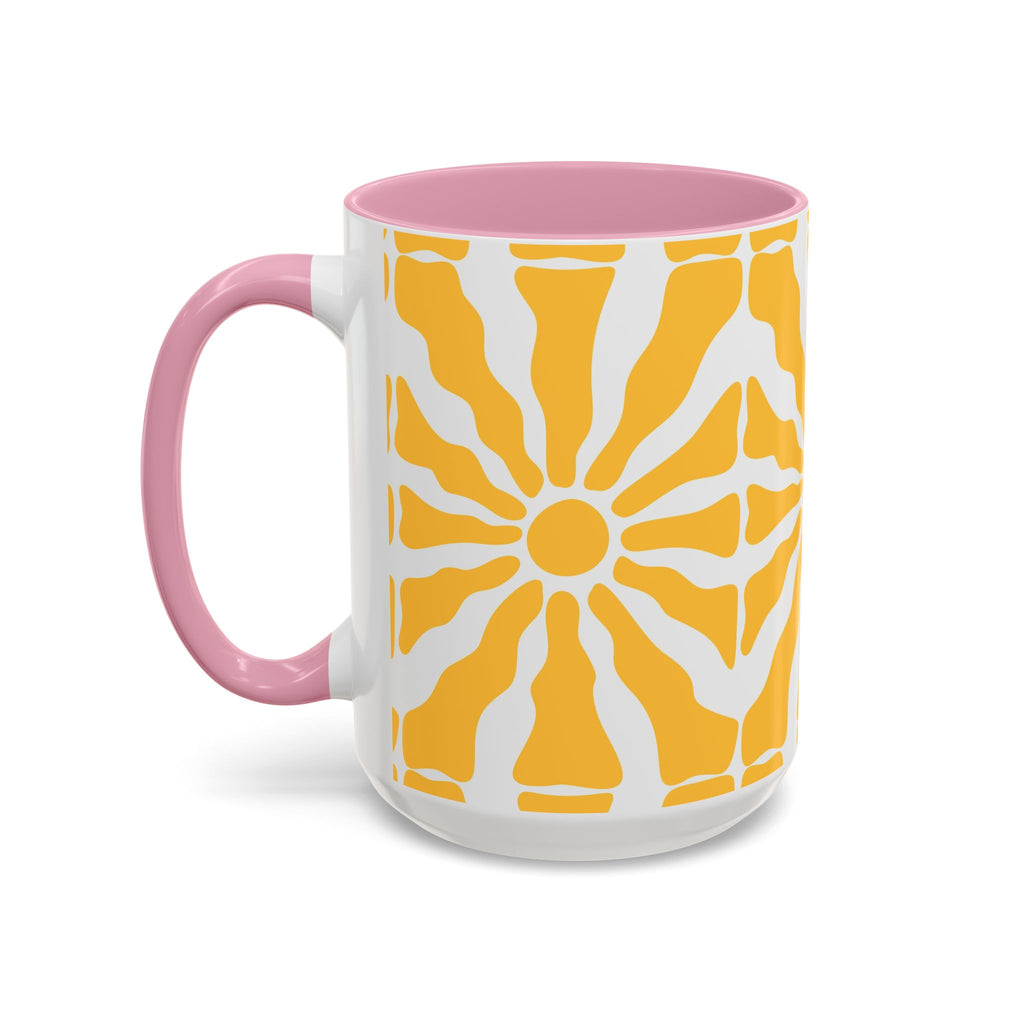 Yellow Sunburst Mug | Ceramic Coffee Cup